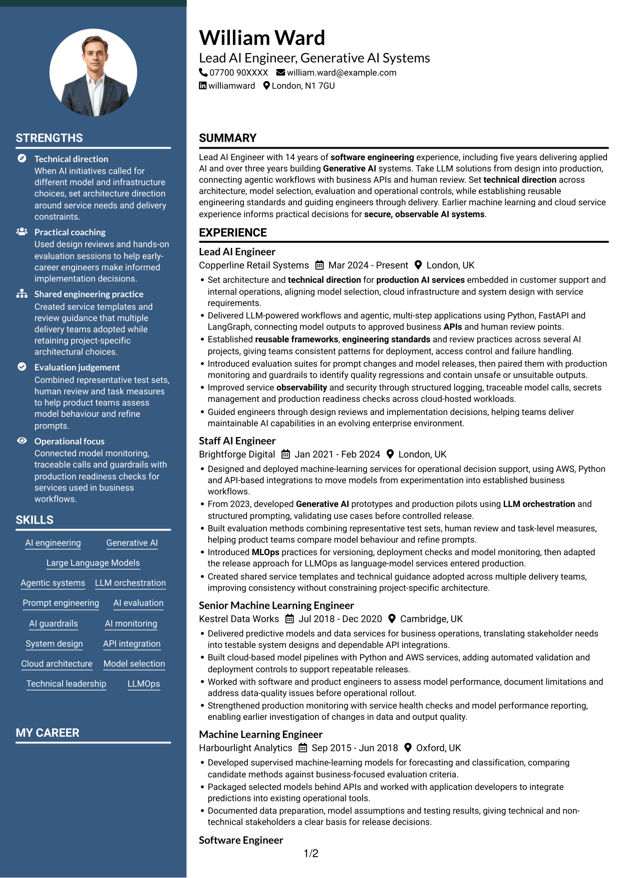 CV example — page 1