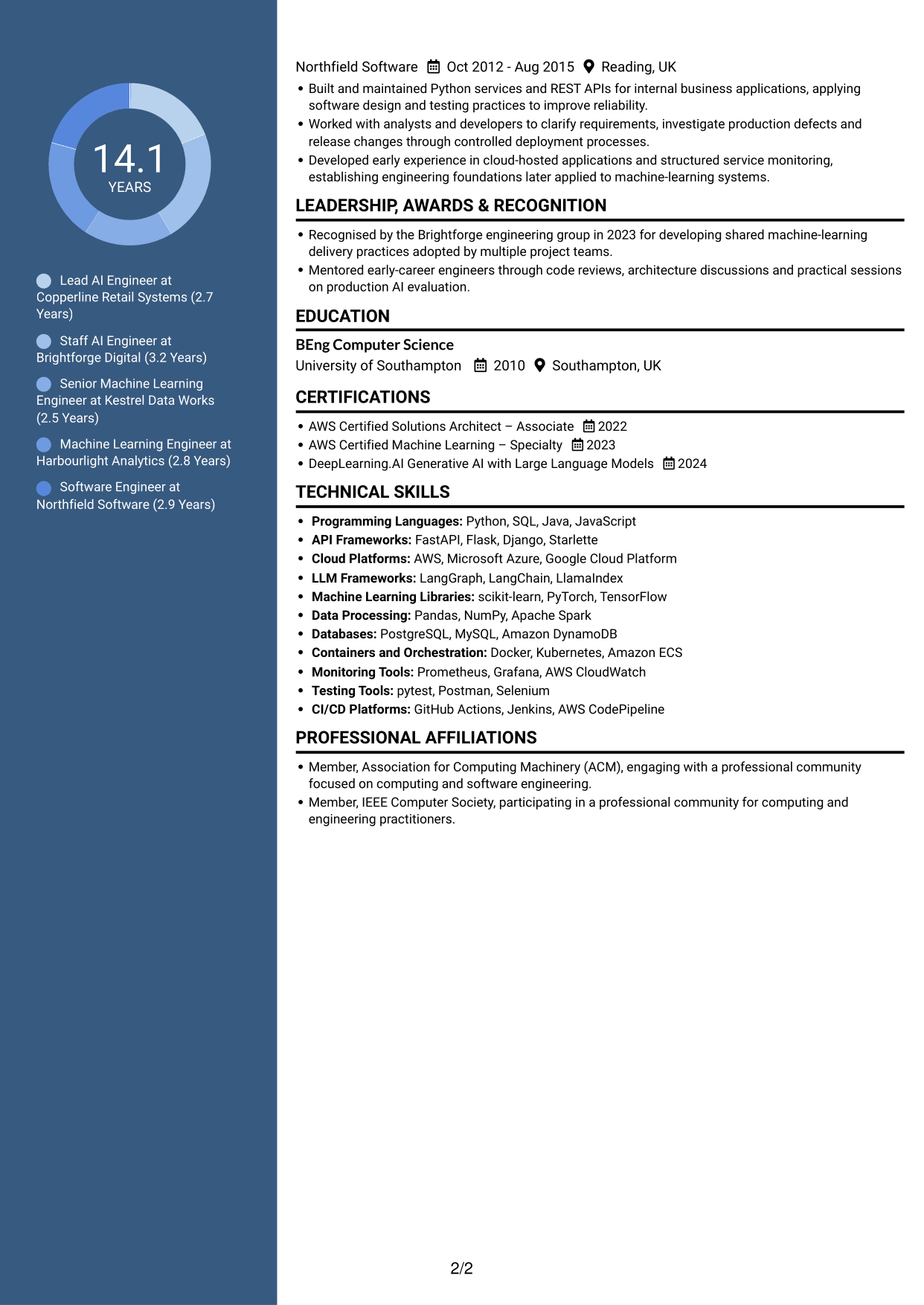 CV example — page 2