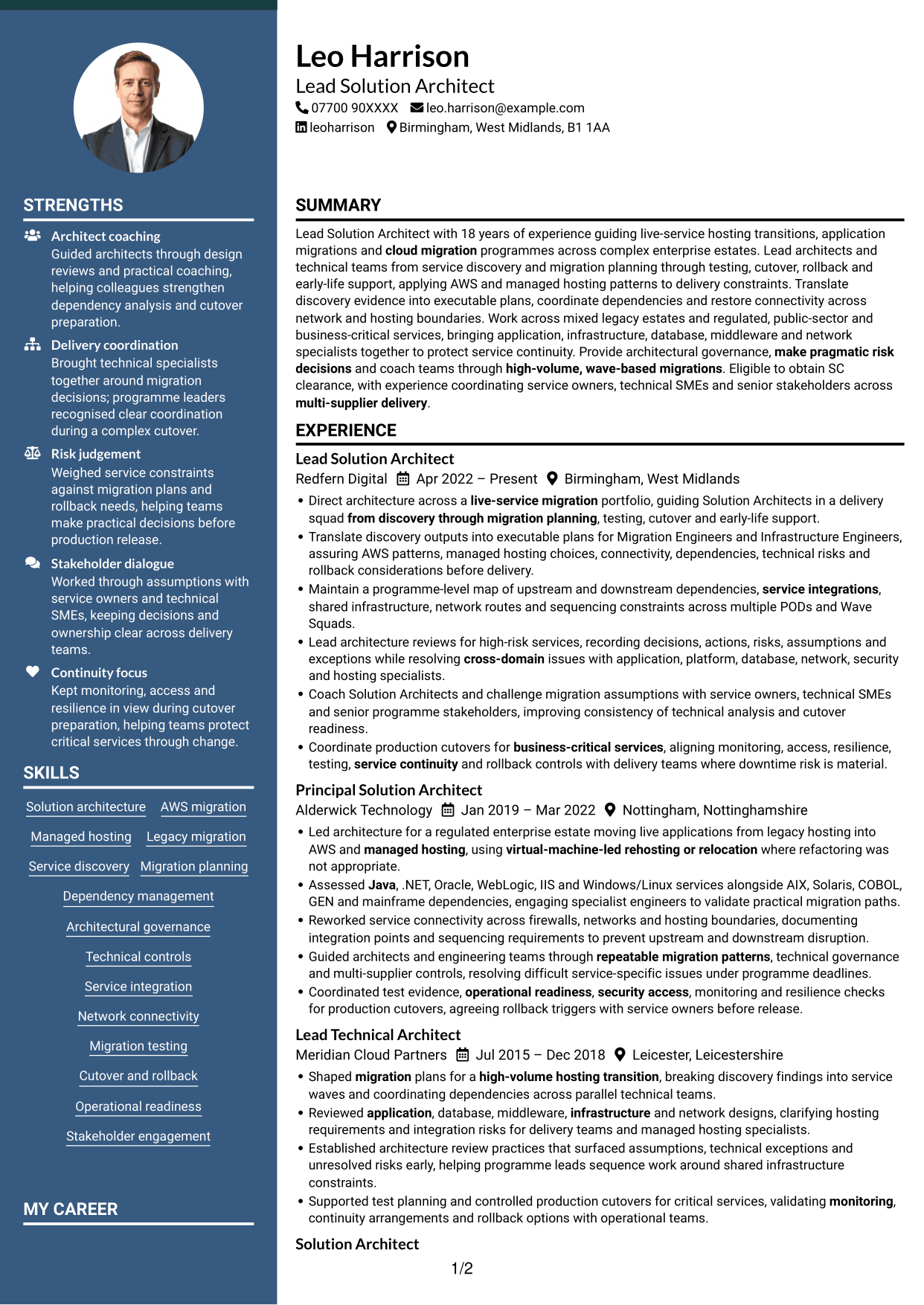 CV example — page 1