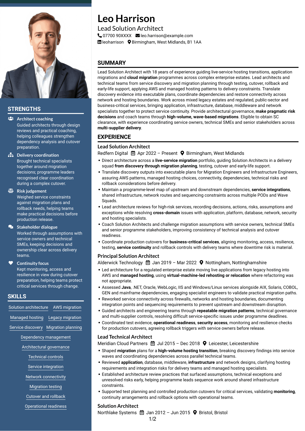 CV example — page 1
