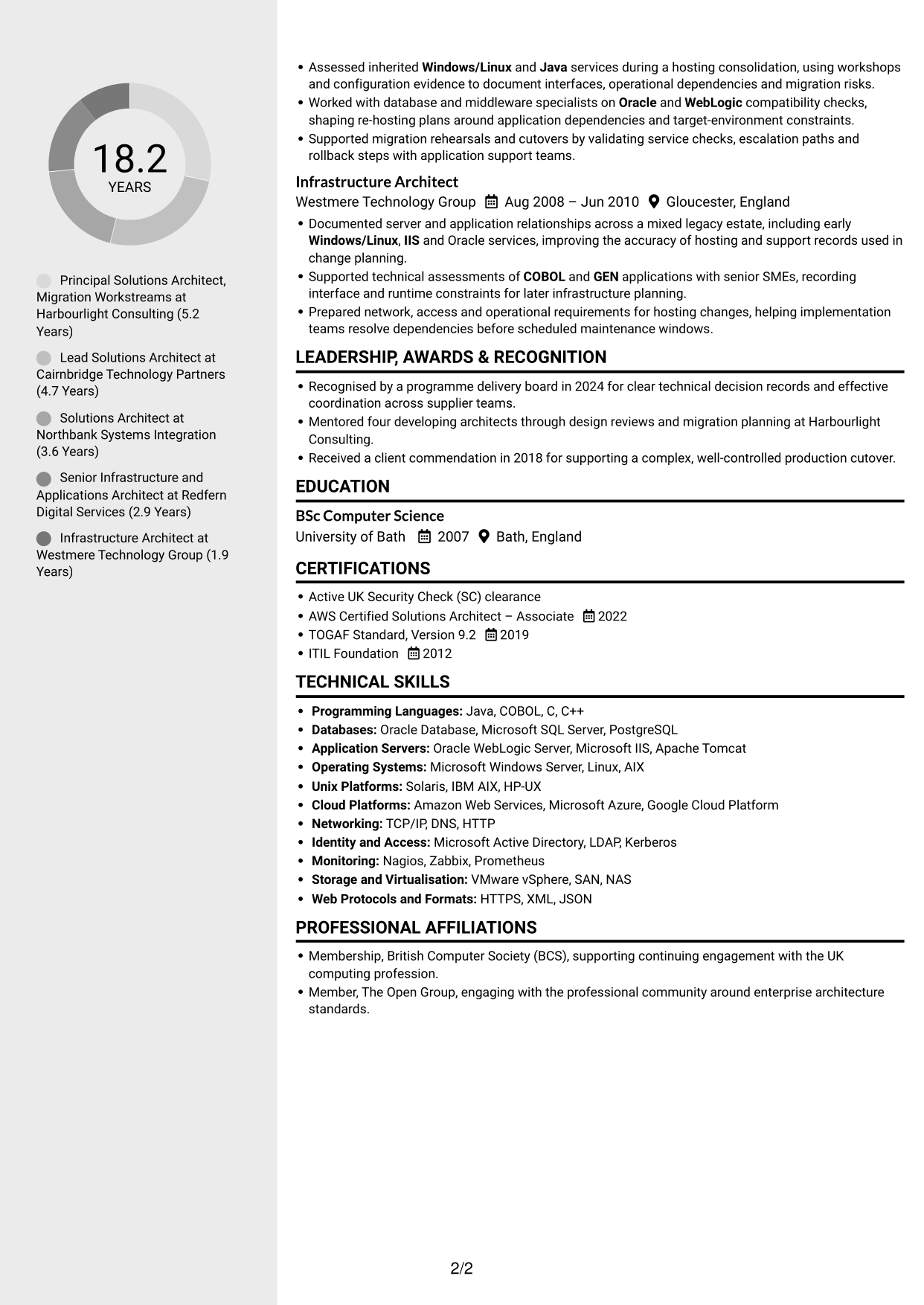 CV example — page 2