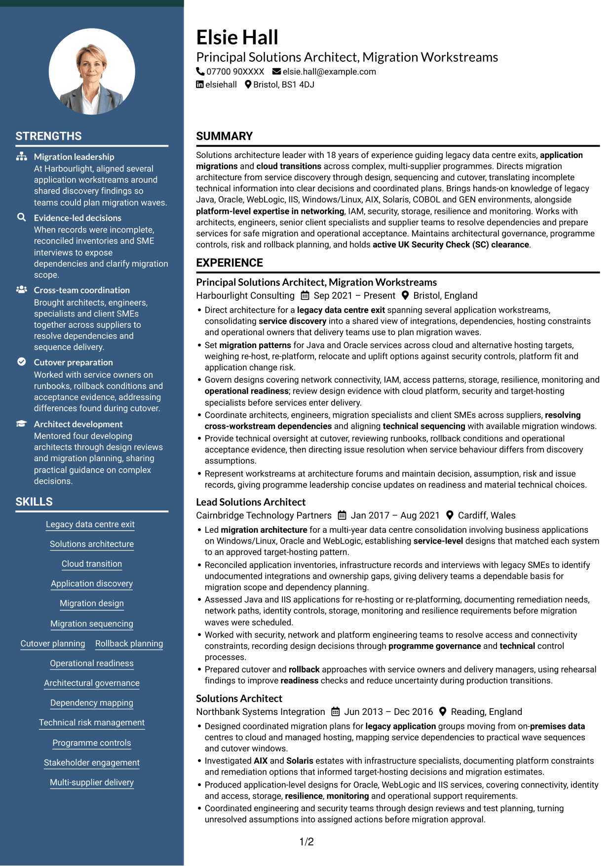 CV example — page 1
