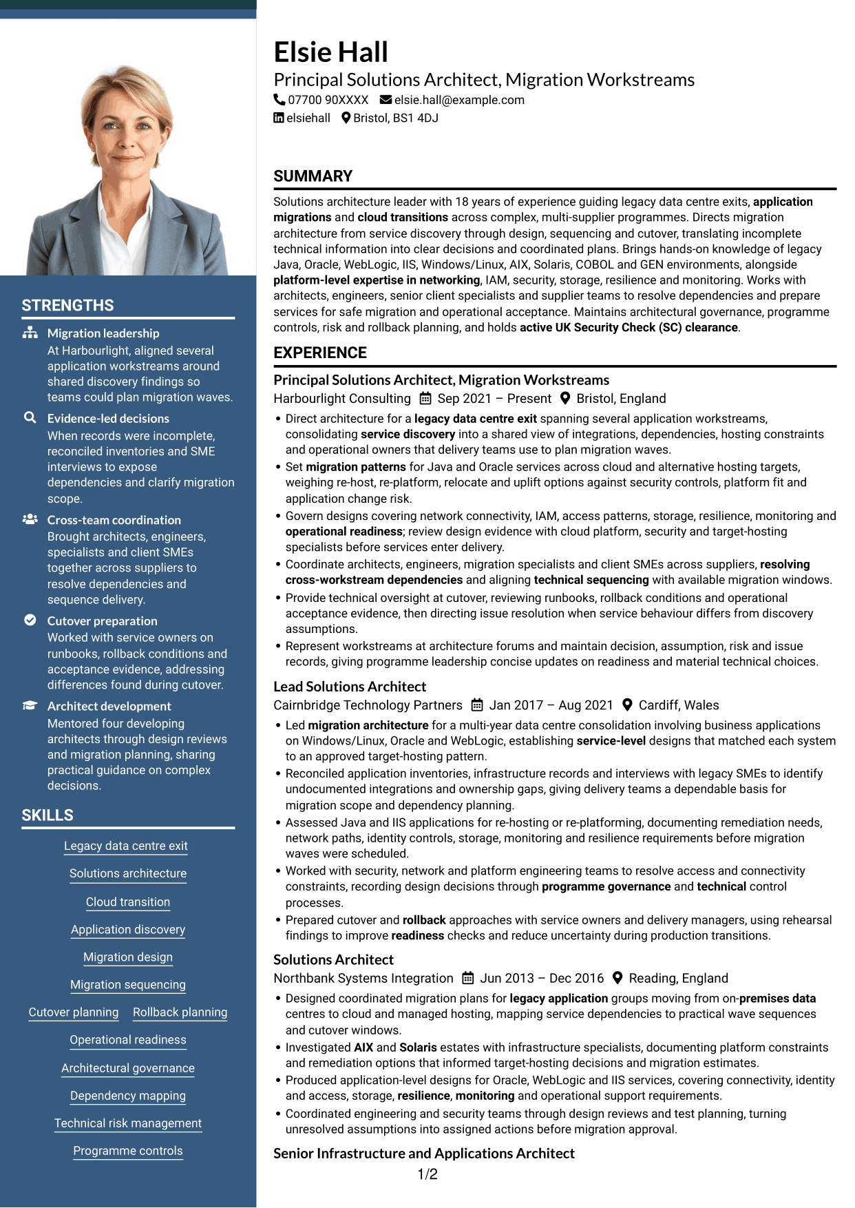 CV example — page 1