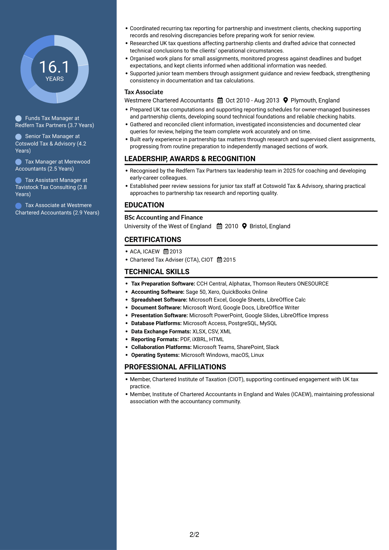 CV example — page 2