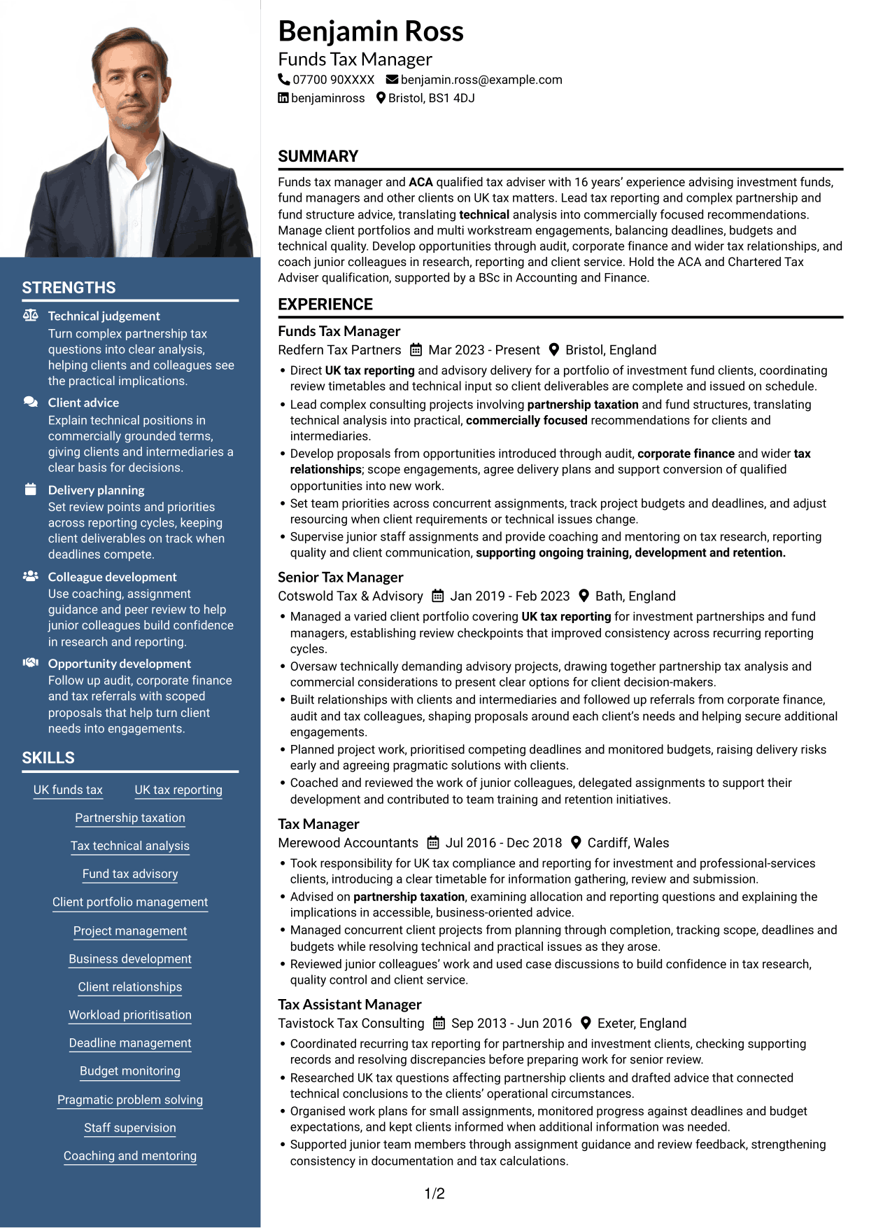 CV example — page 1