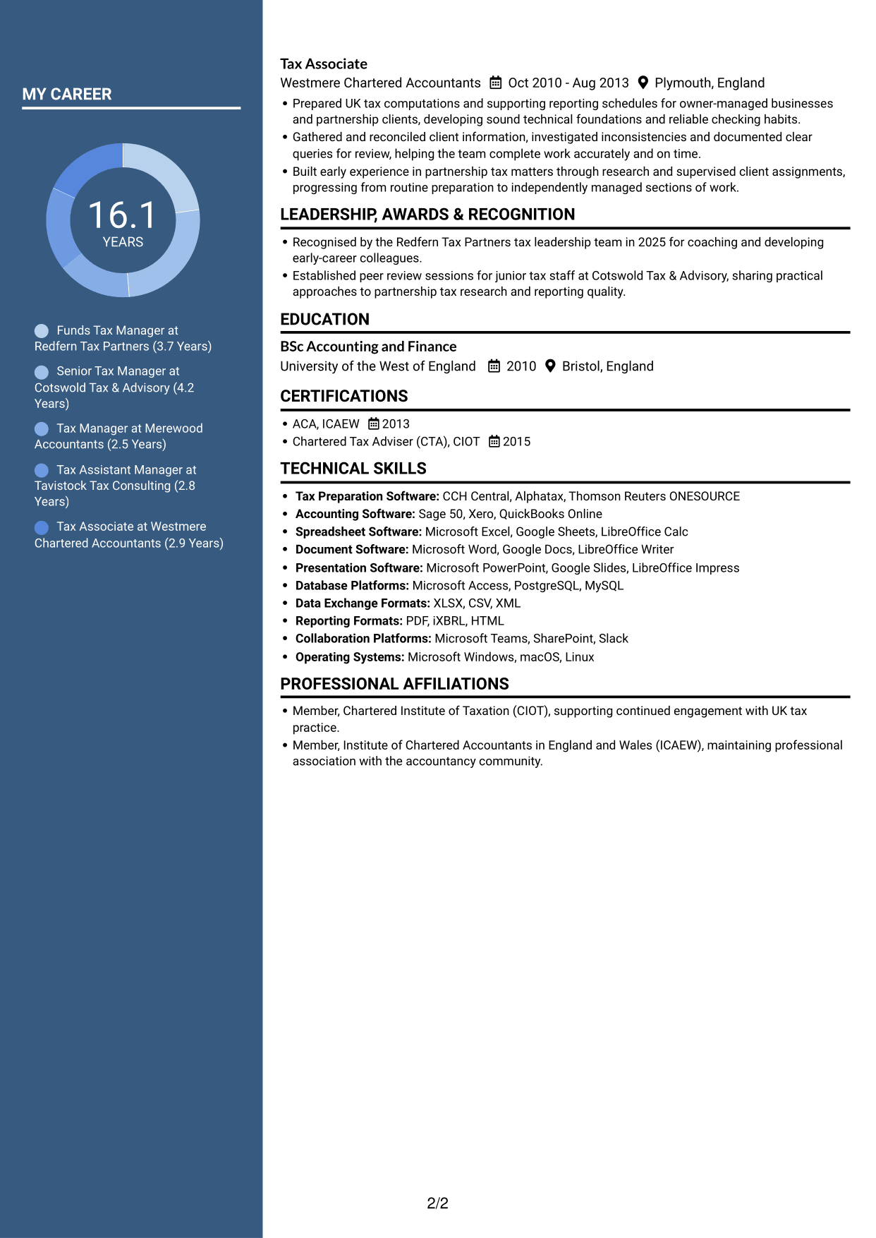 CV example — page 2