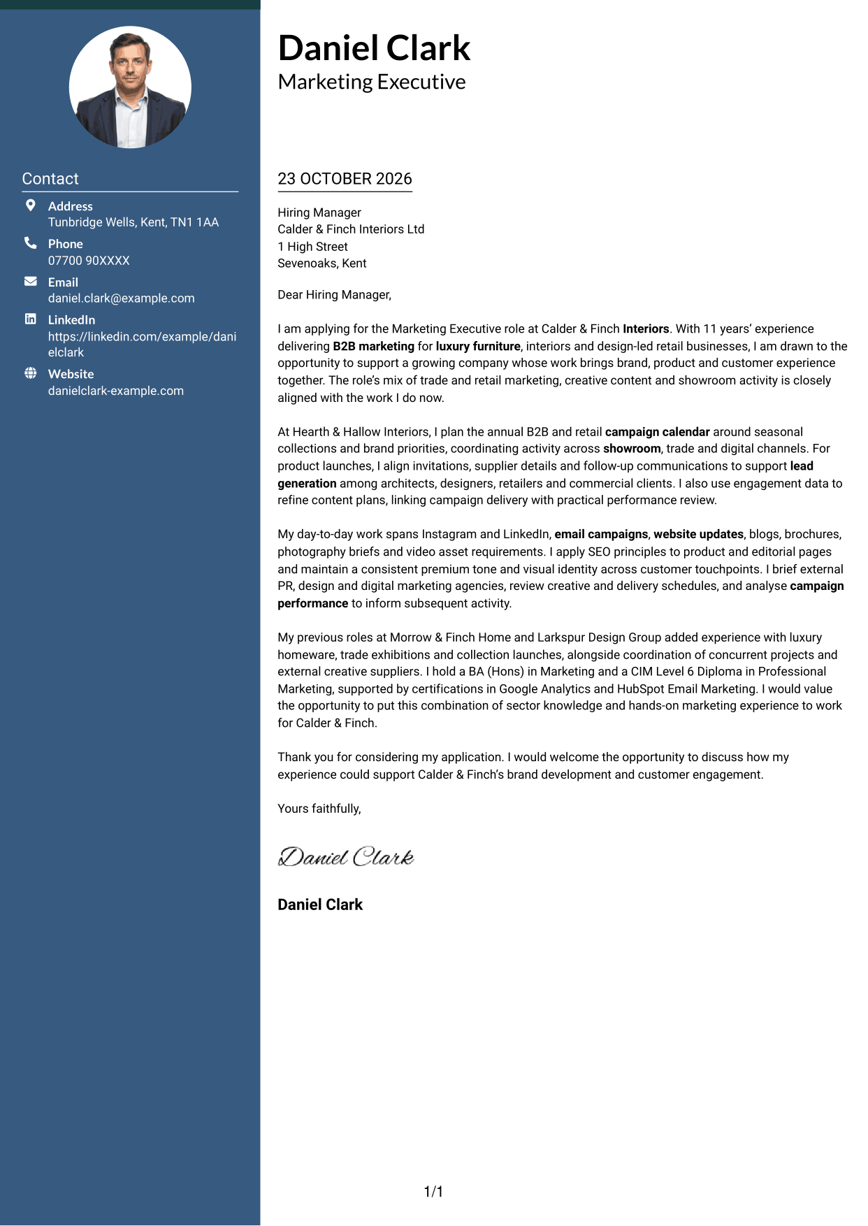Cover letter example — page 1