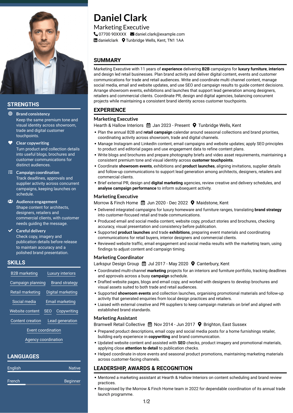 CV example — page 1