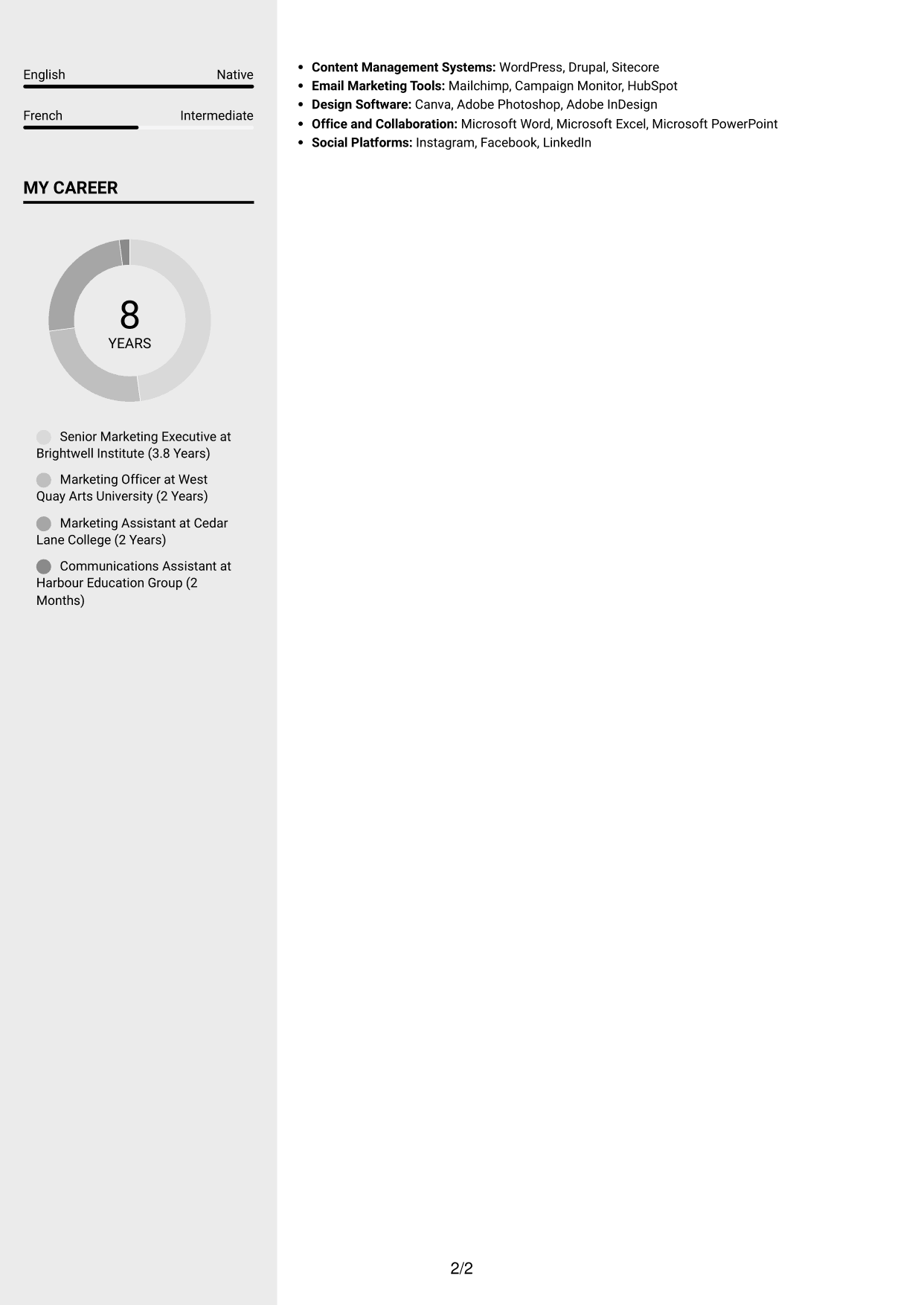 CV example — page 2