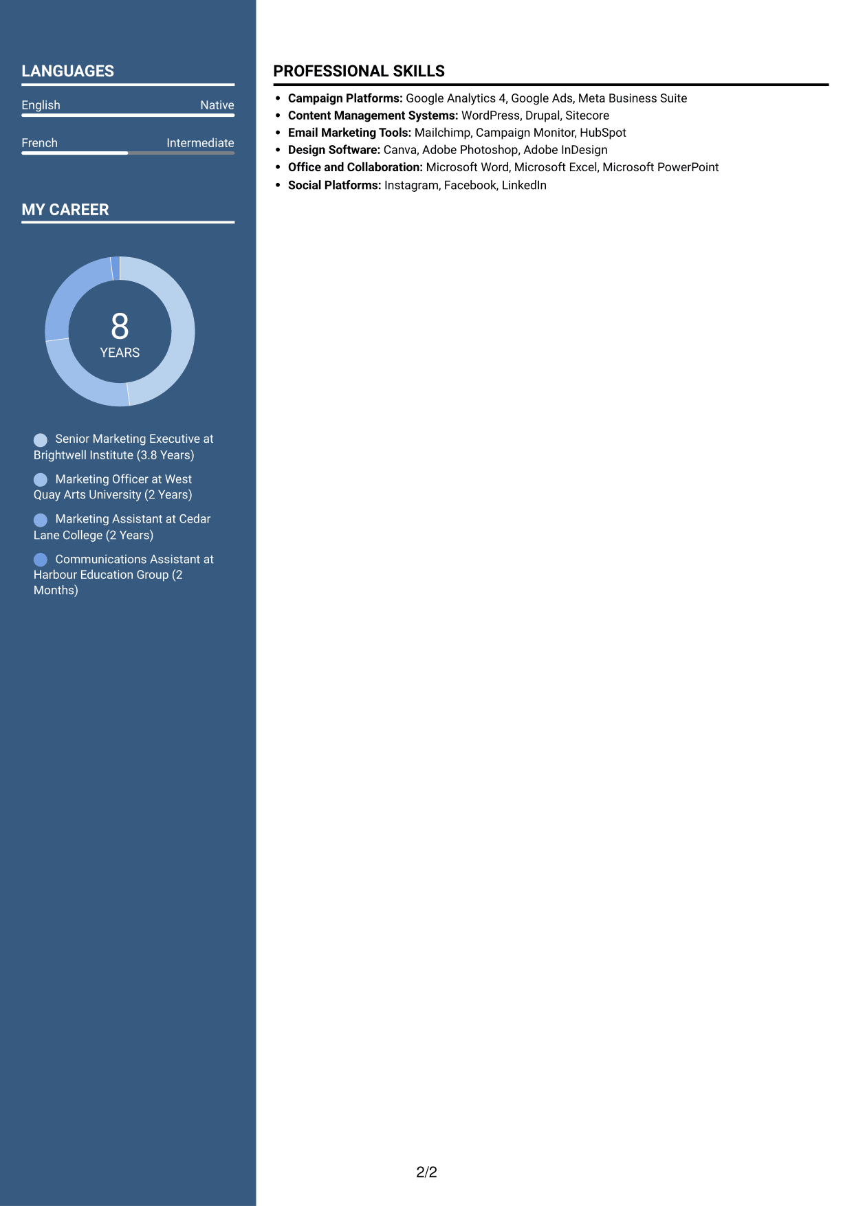 CV example — page 2