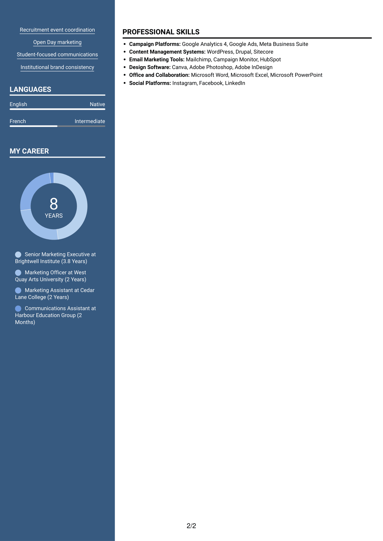 CV example — page 2