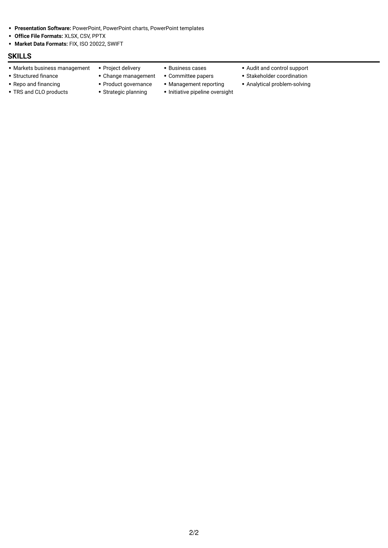 CV example — page 2
