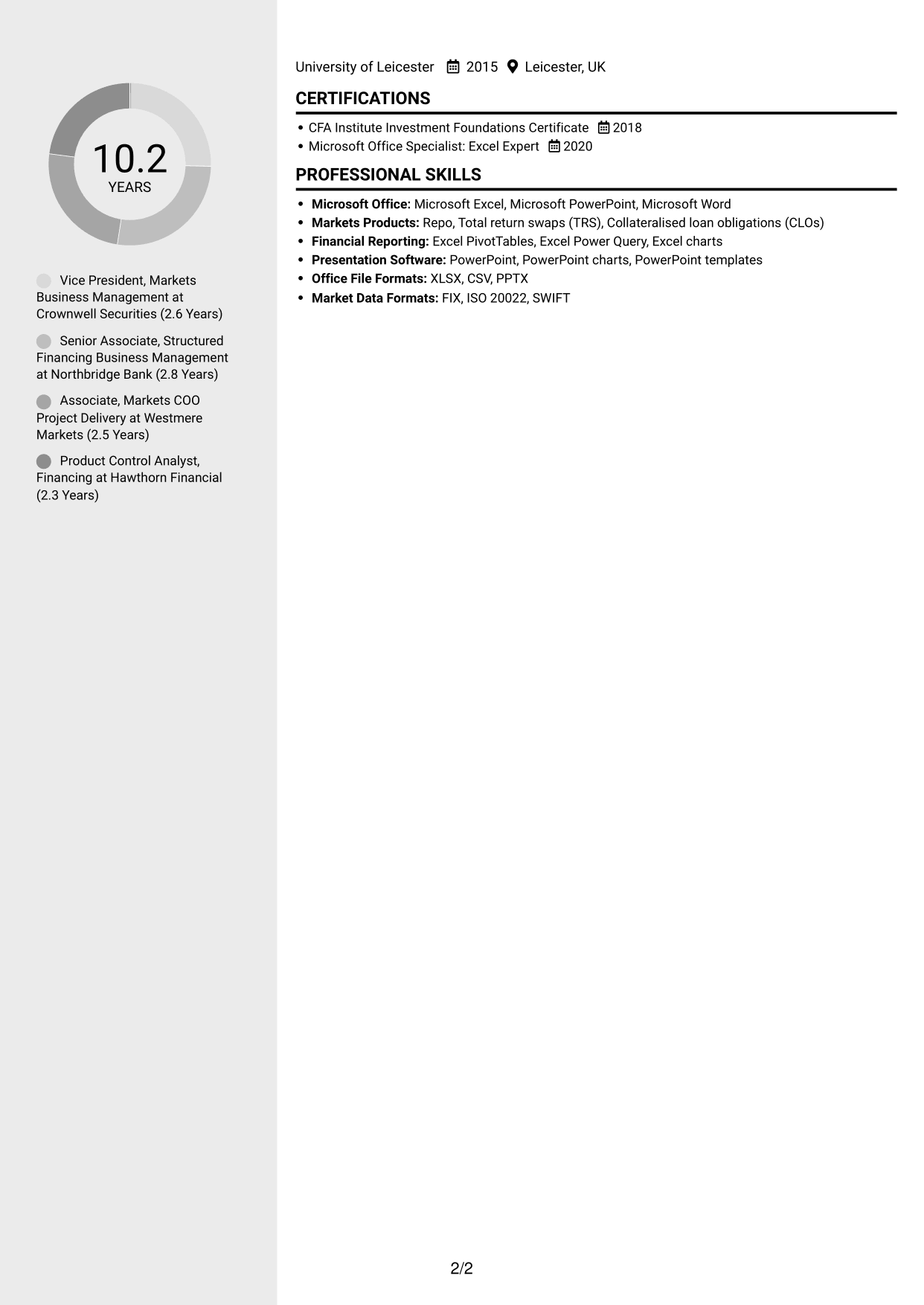 CV example — page 2