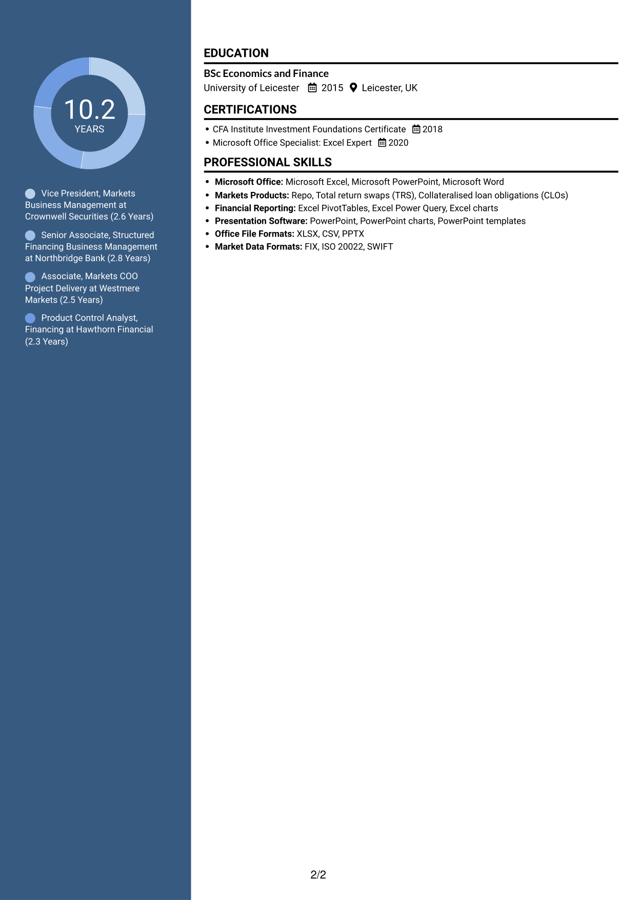 CV example — page 2