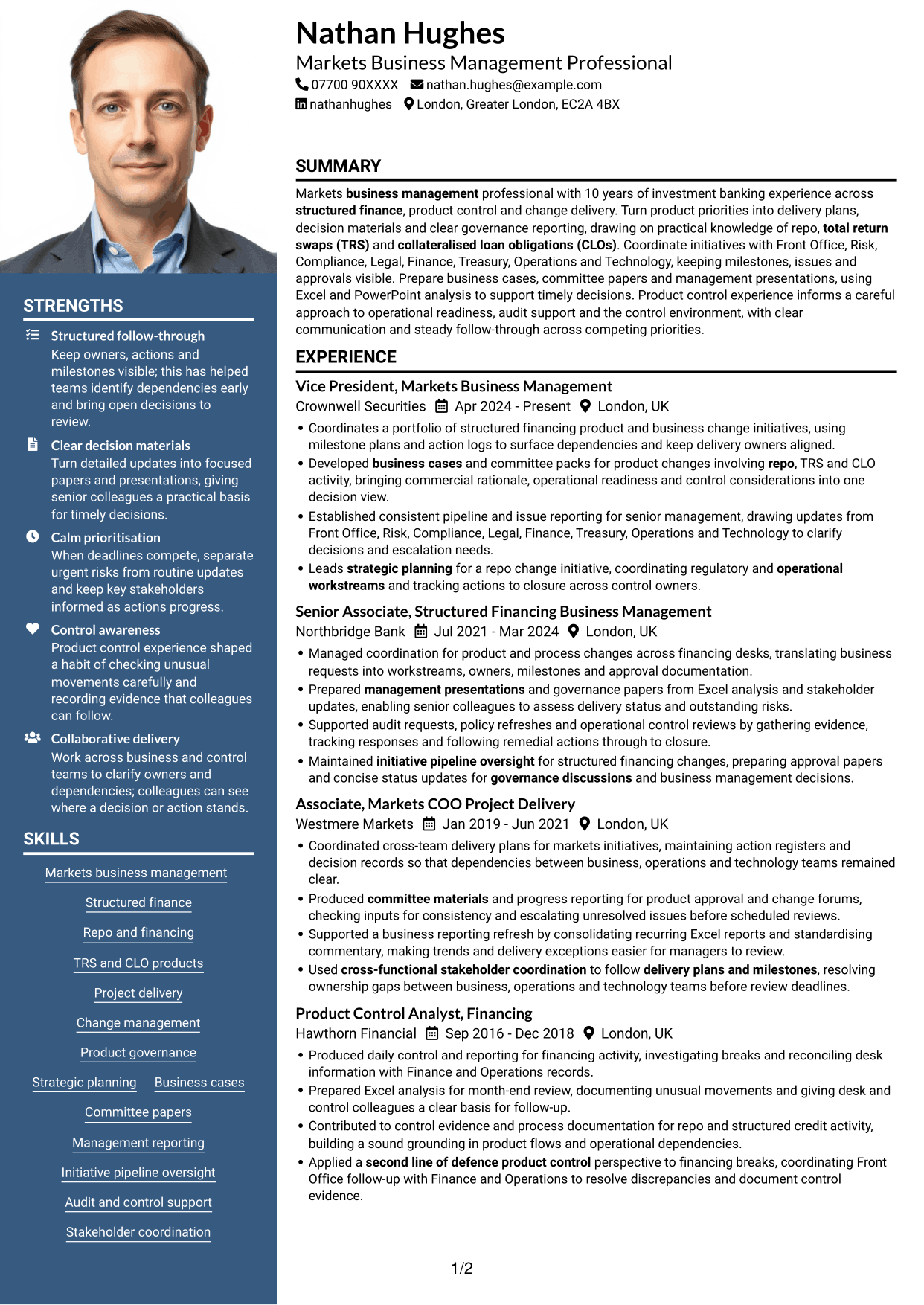 CV example — page 1