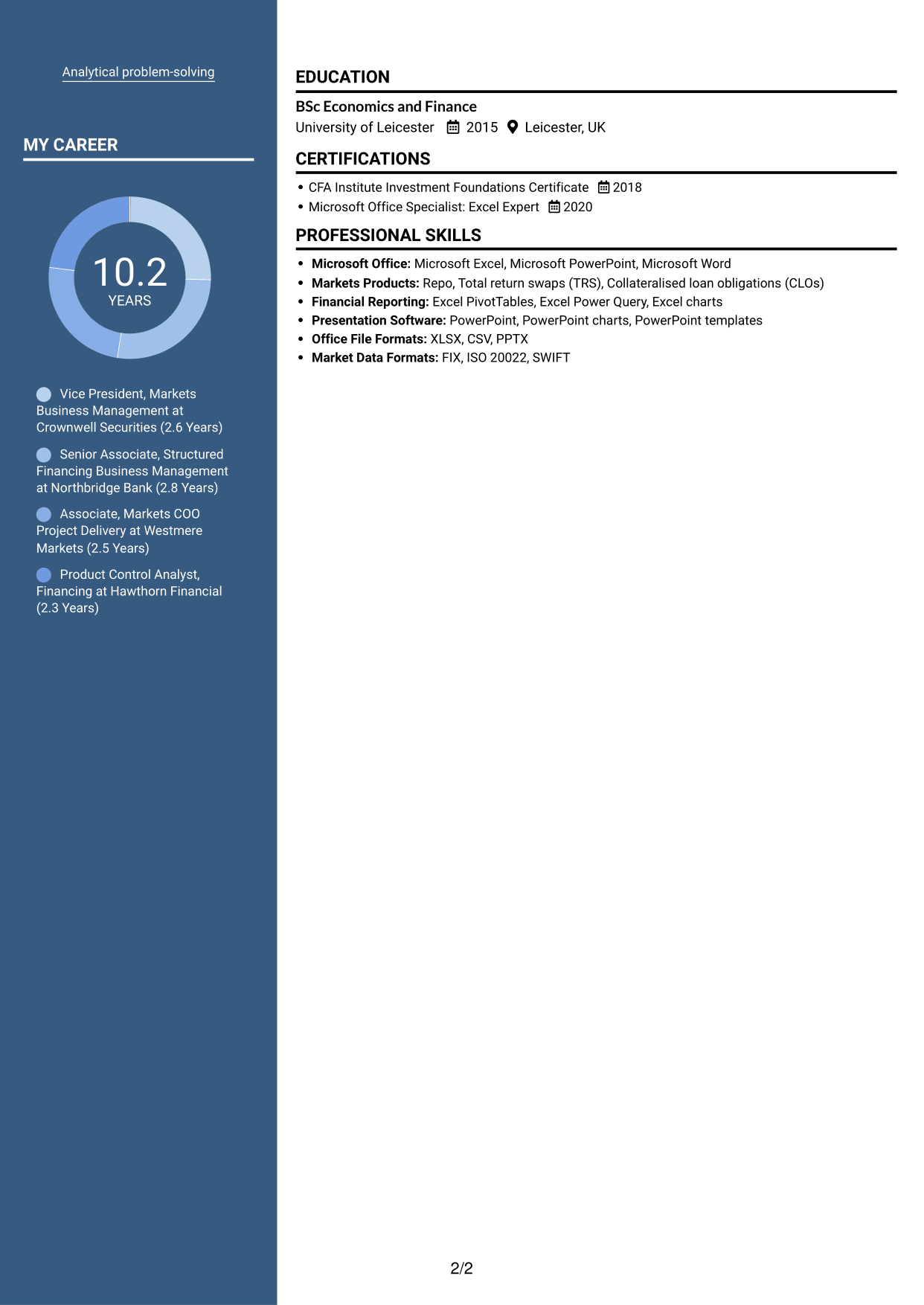 CV example — page 2