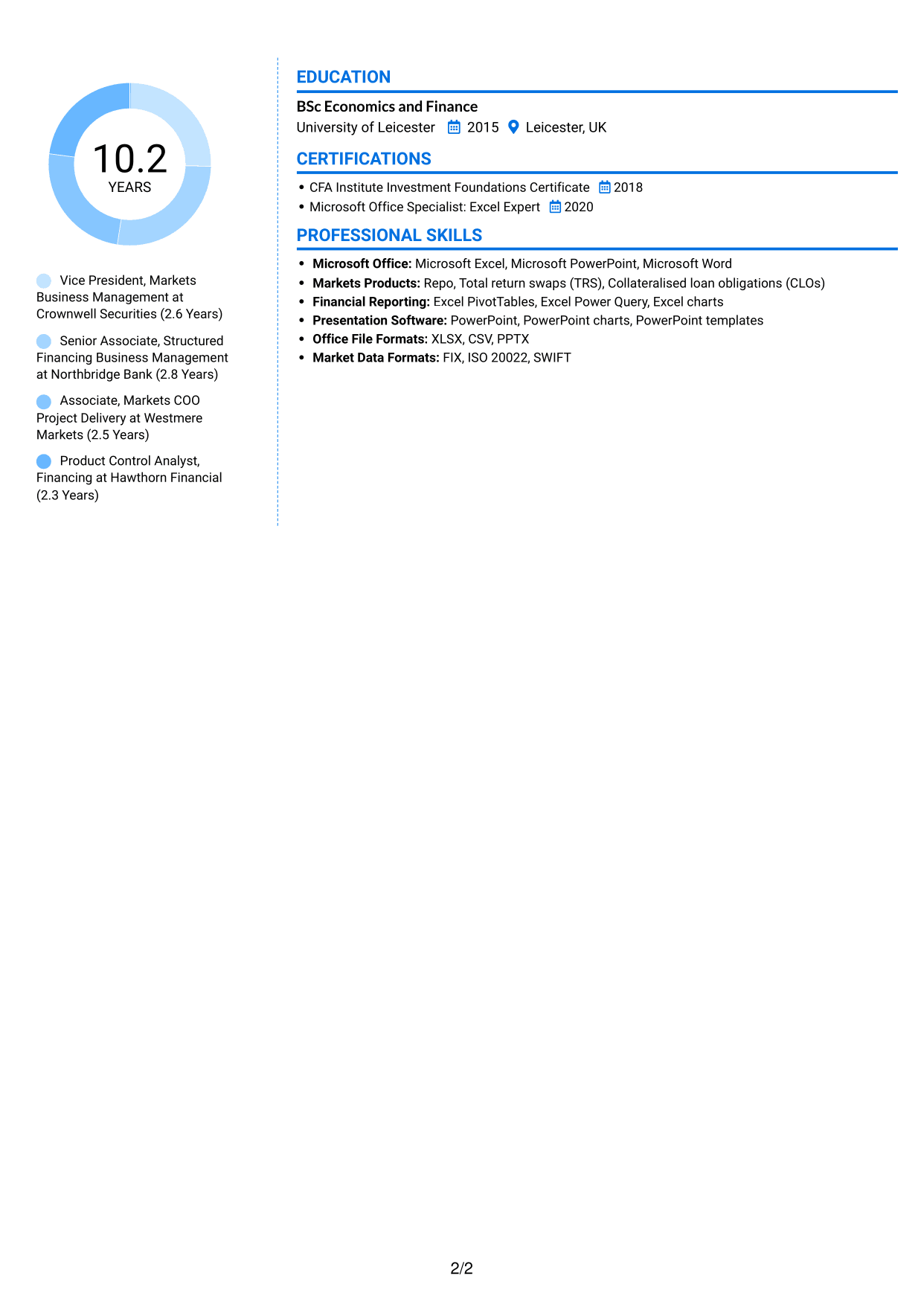 CV example — page 2