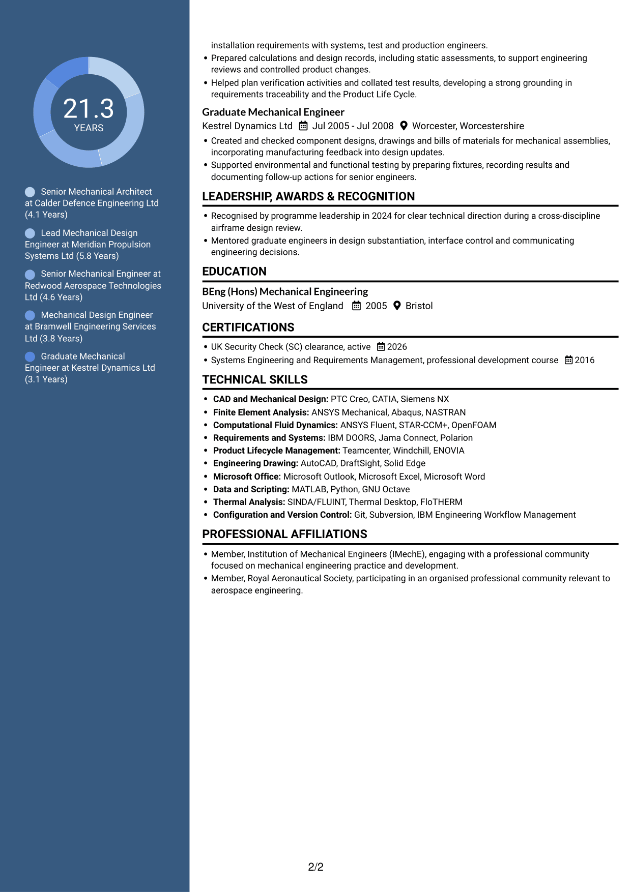 CV example — page 2