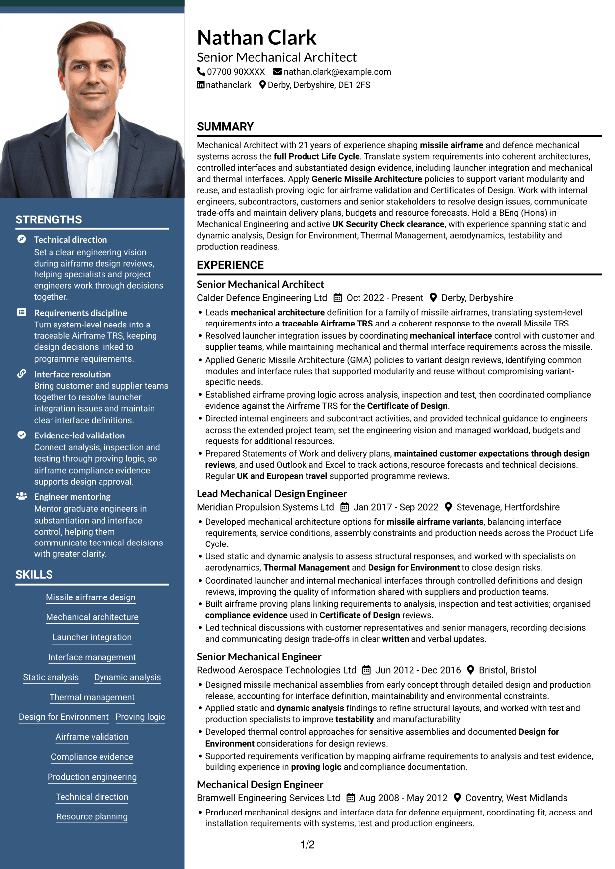 CV example — page 1