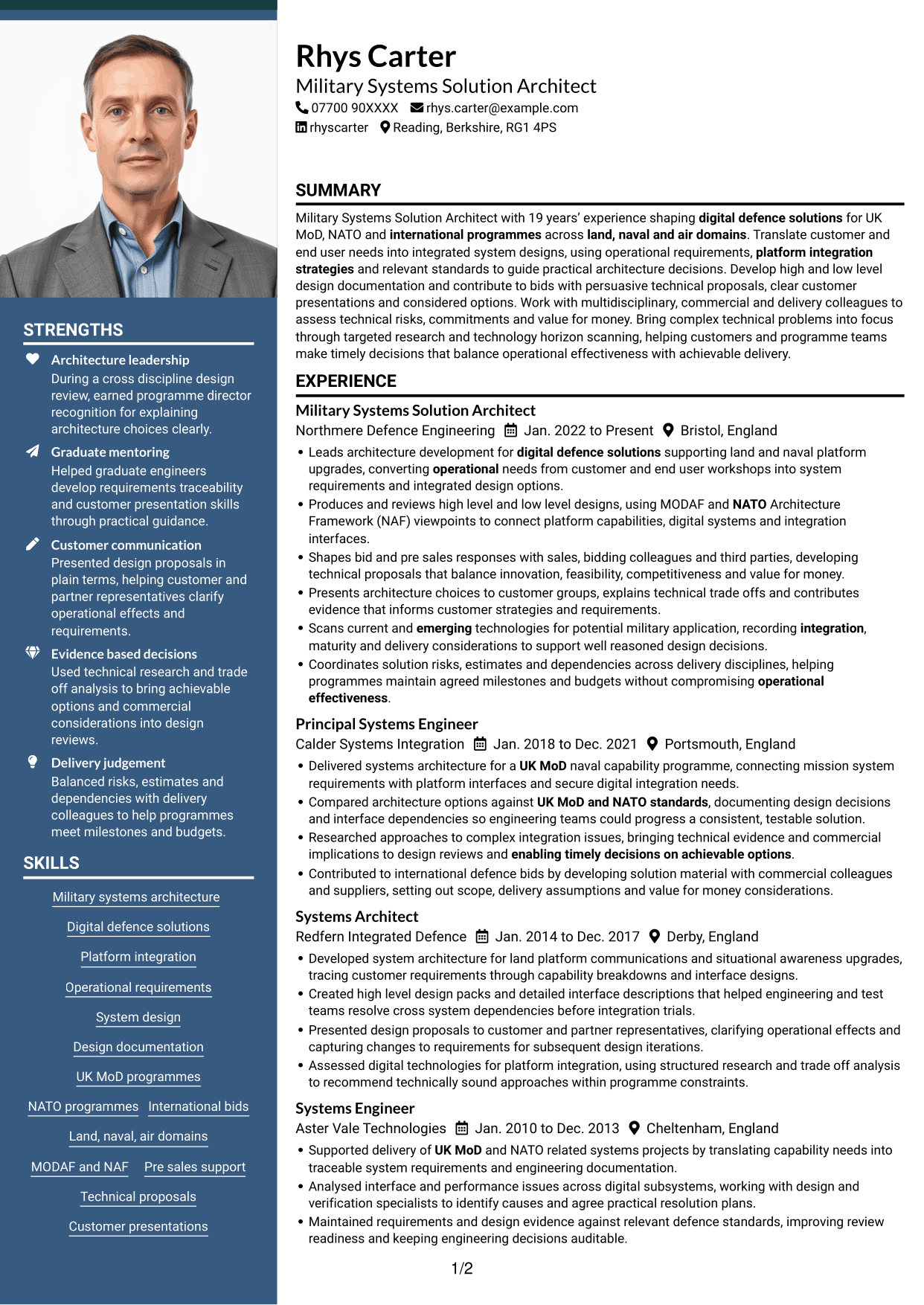 CV example — page 1