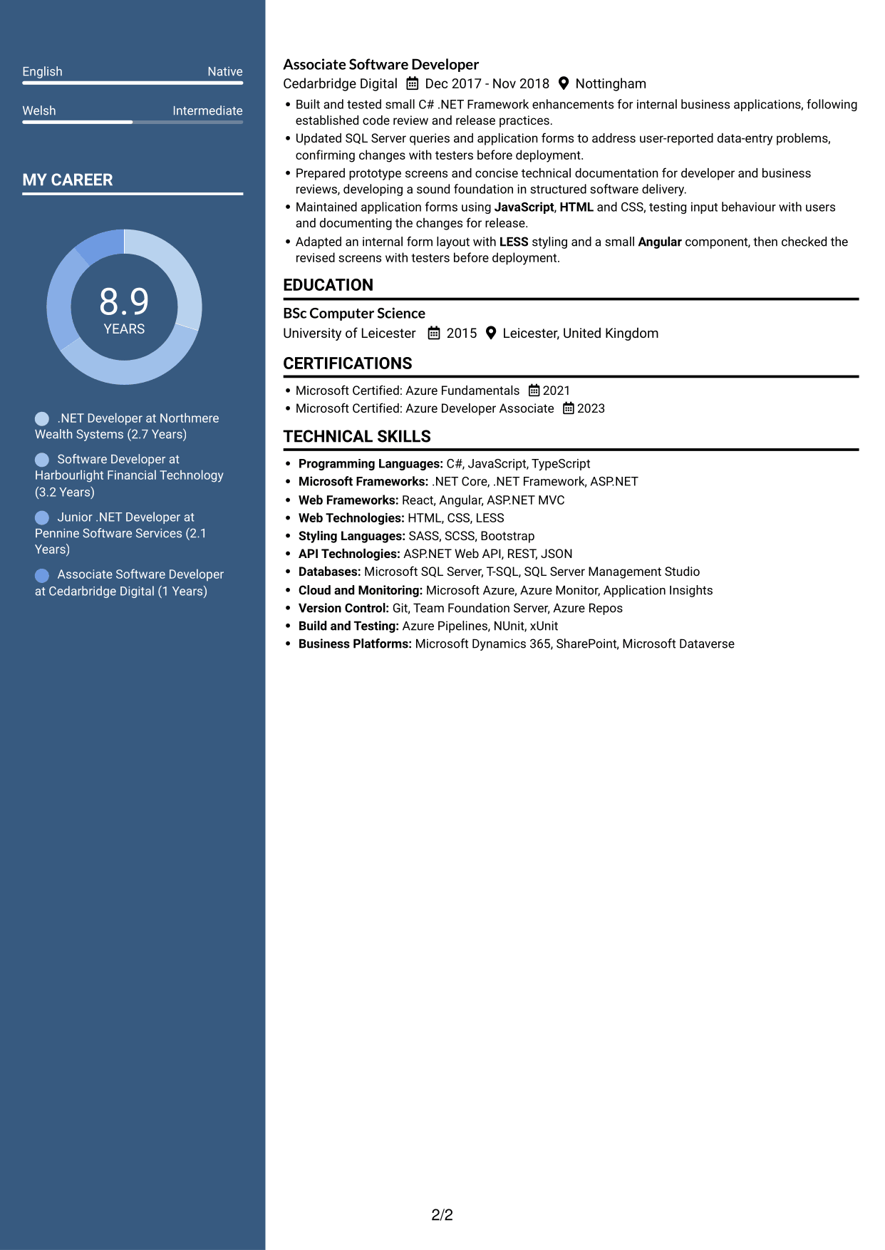 CV example — page 2
