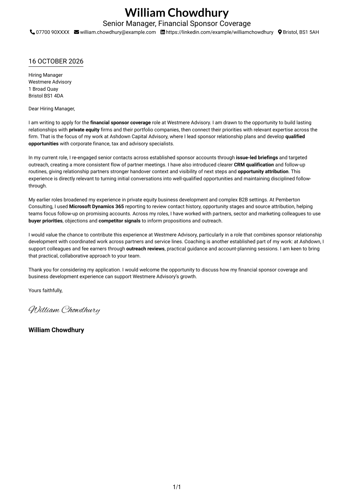 Cover letter example — page 1