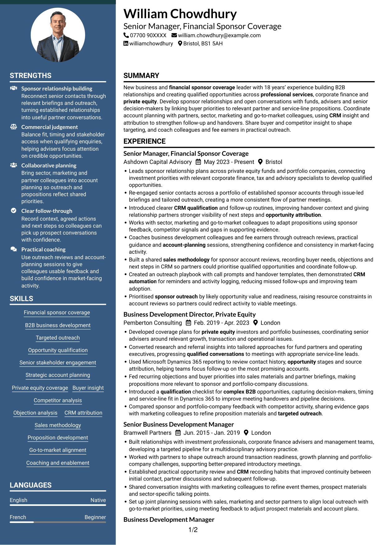 CV example — page 1