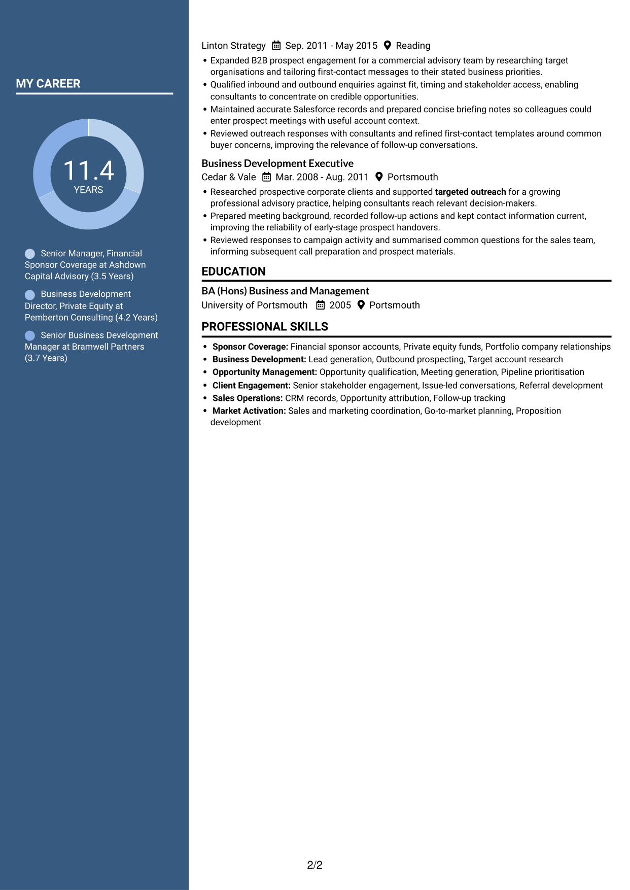 CV example — page 2