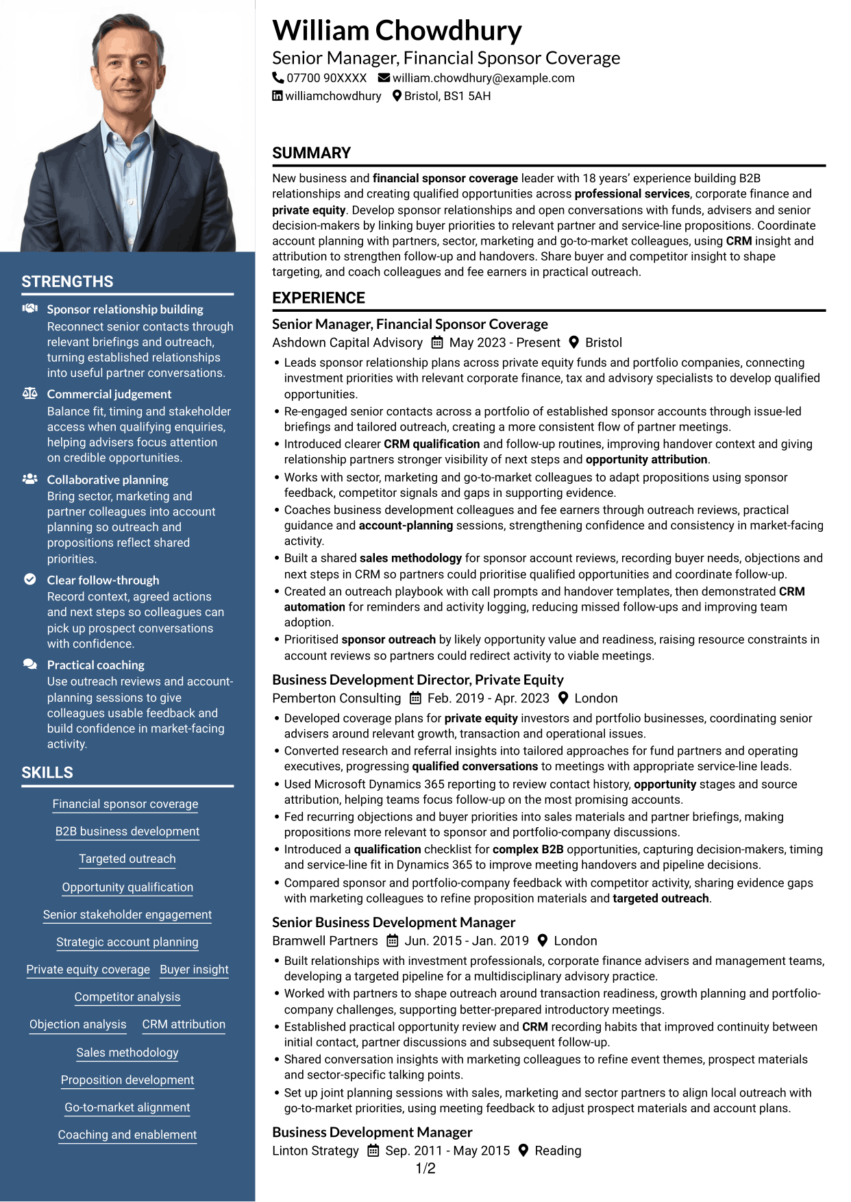 CV example — page 1