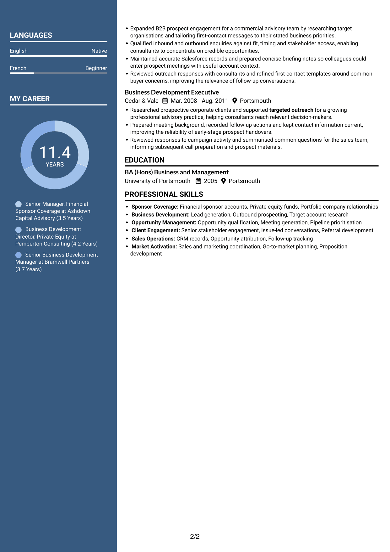 CV example — page 2