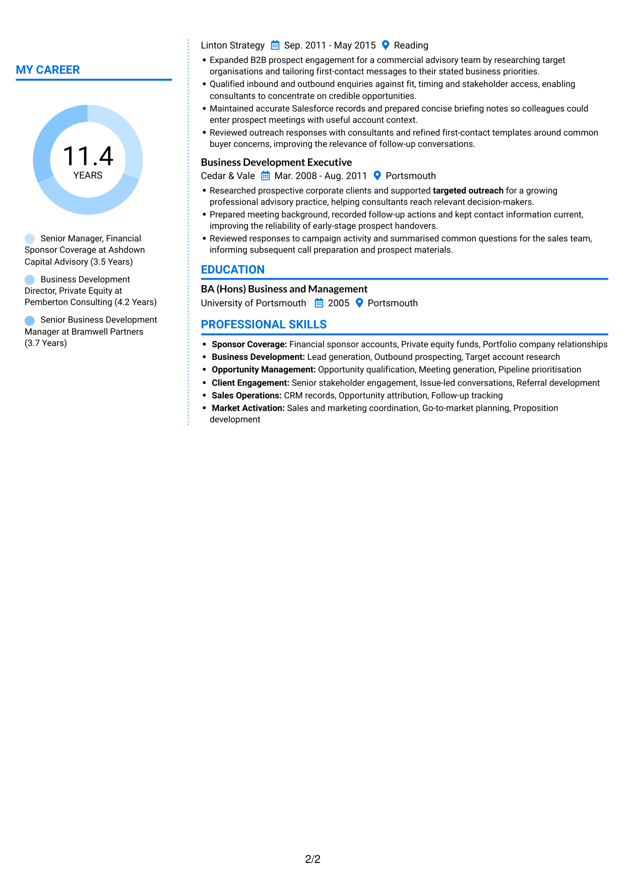 CV example — page 2