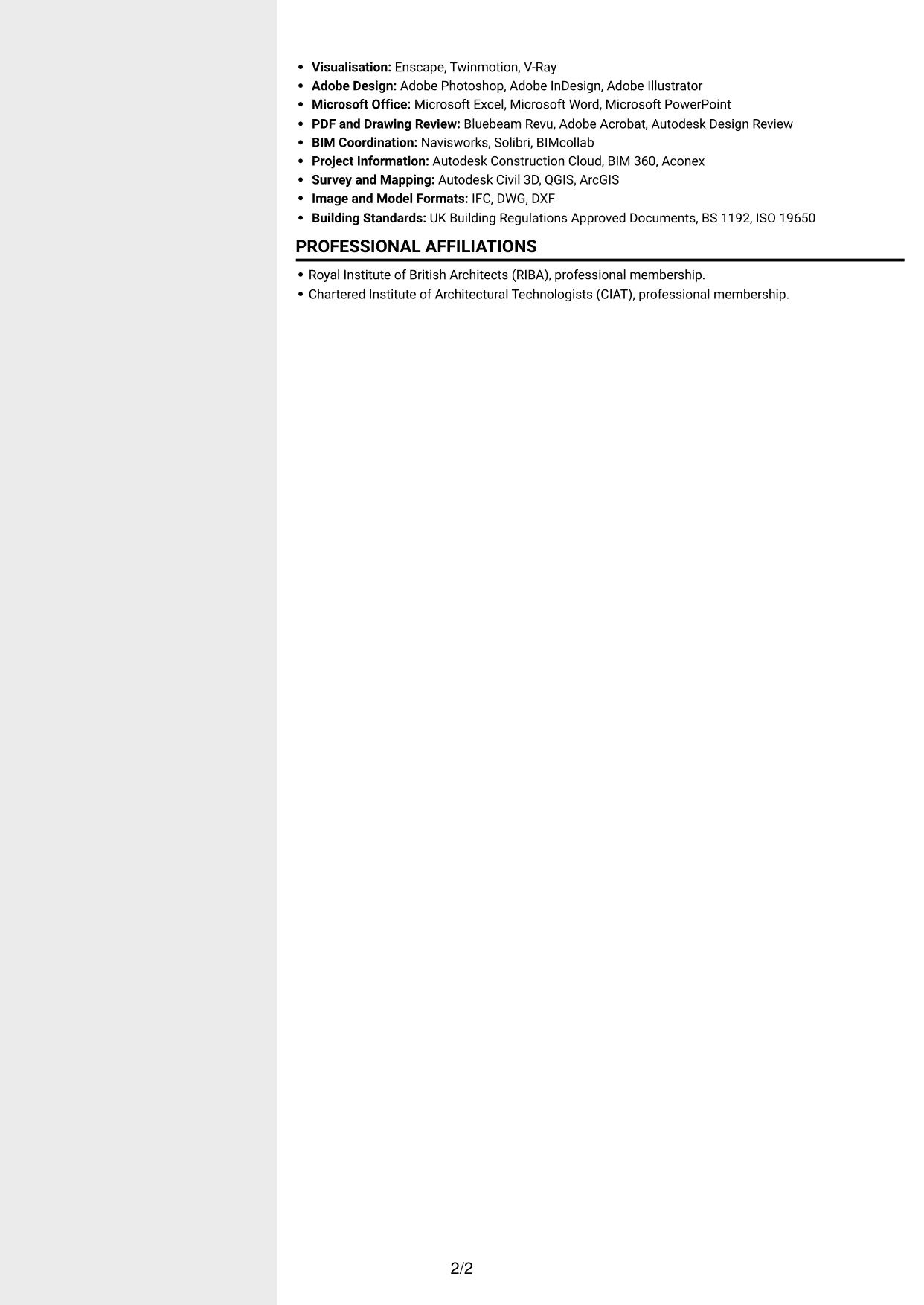 CV example — page 2