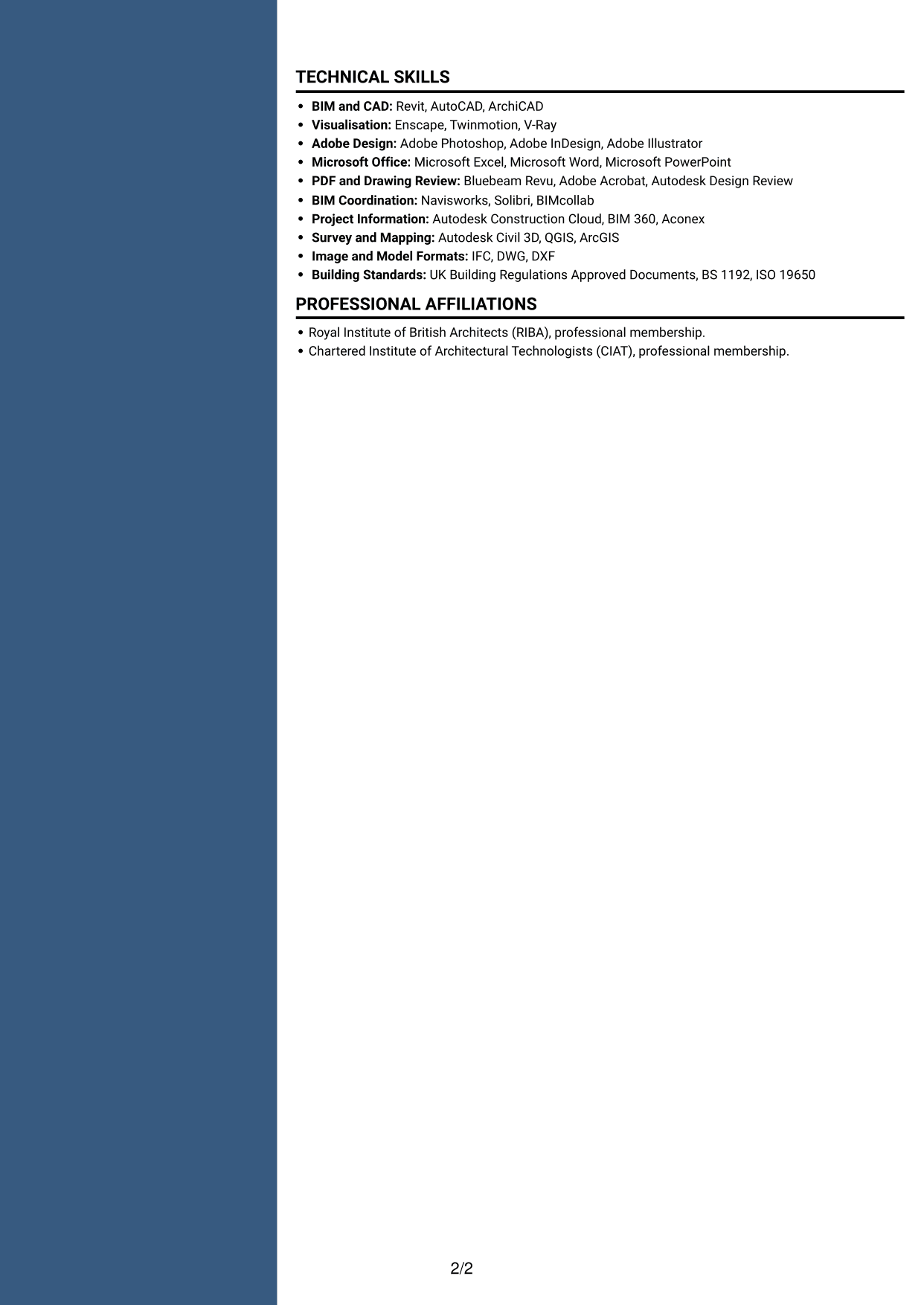 CV example — page 2