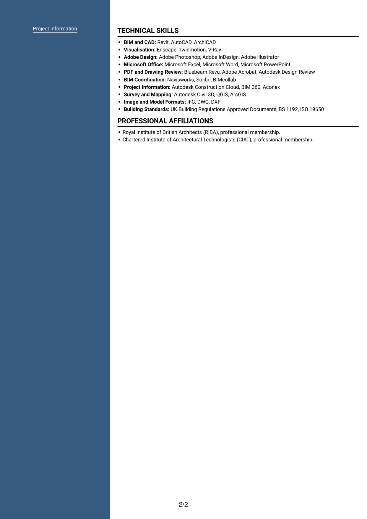 CV example — page 2