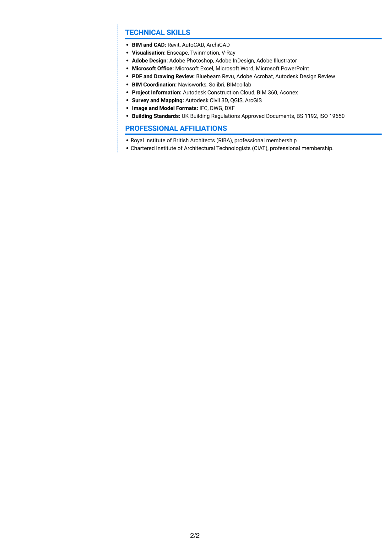 CV example — page 2