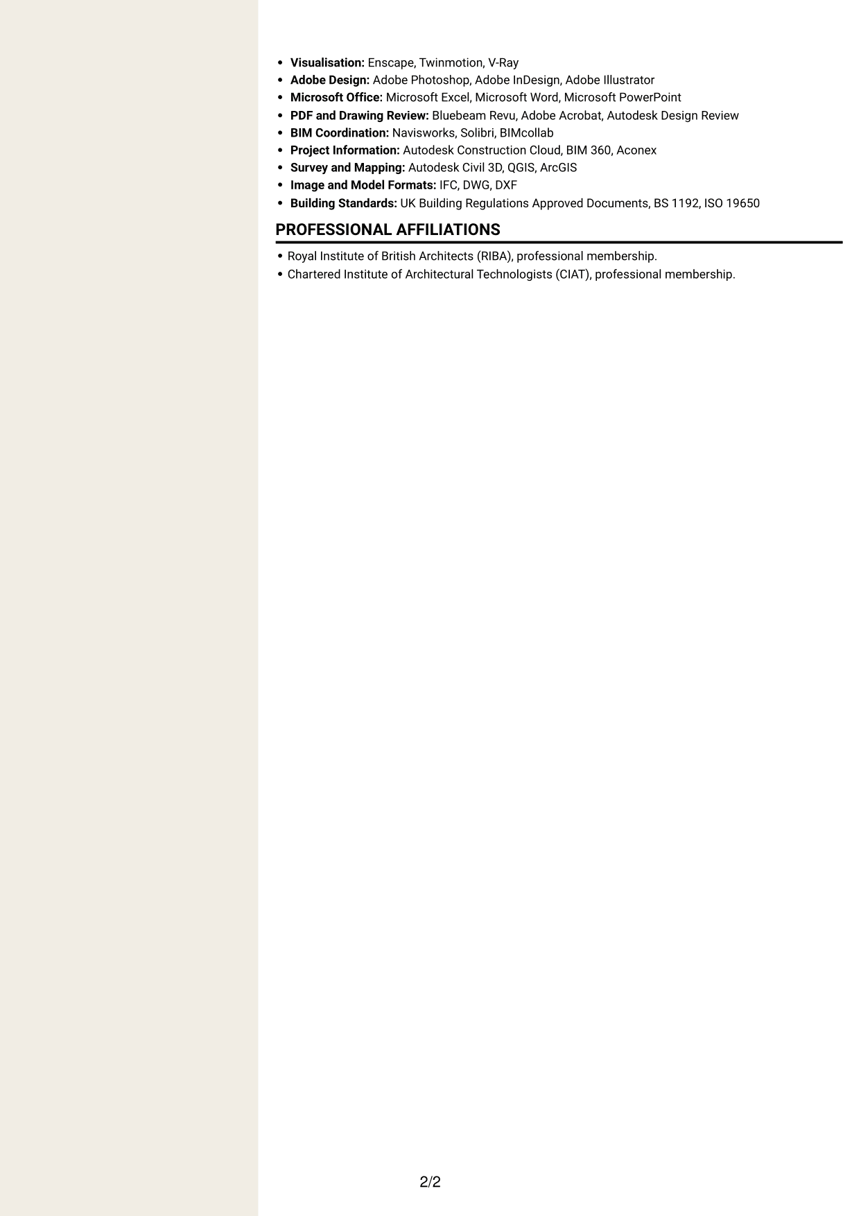 CV example — page 2