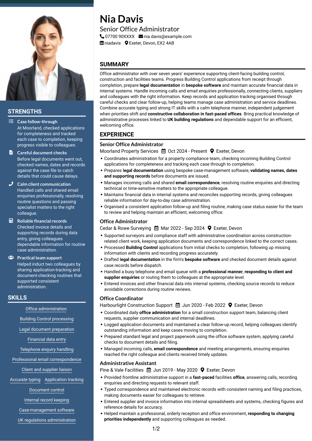 CV example — page 1