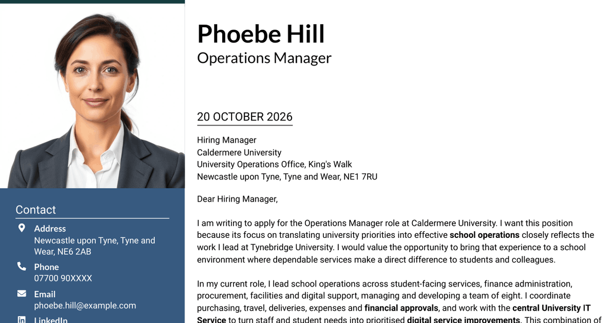 7 Operations Manager - Higher Education Operations Cover Letter Templates with Example