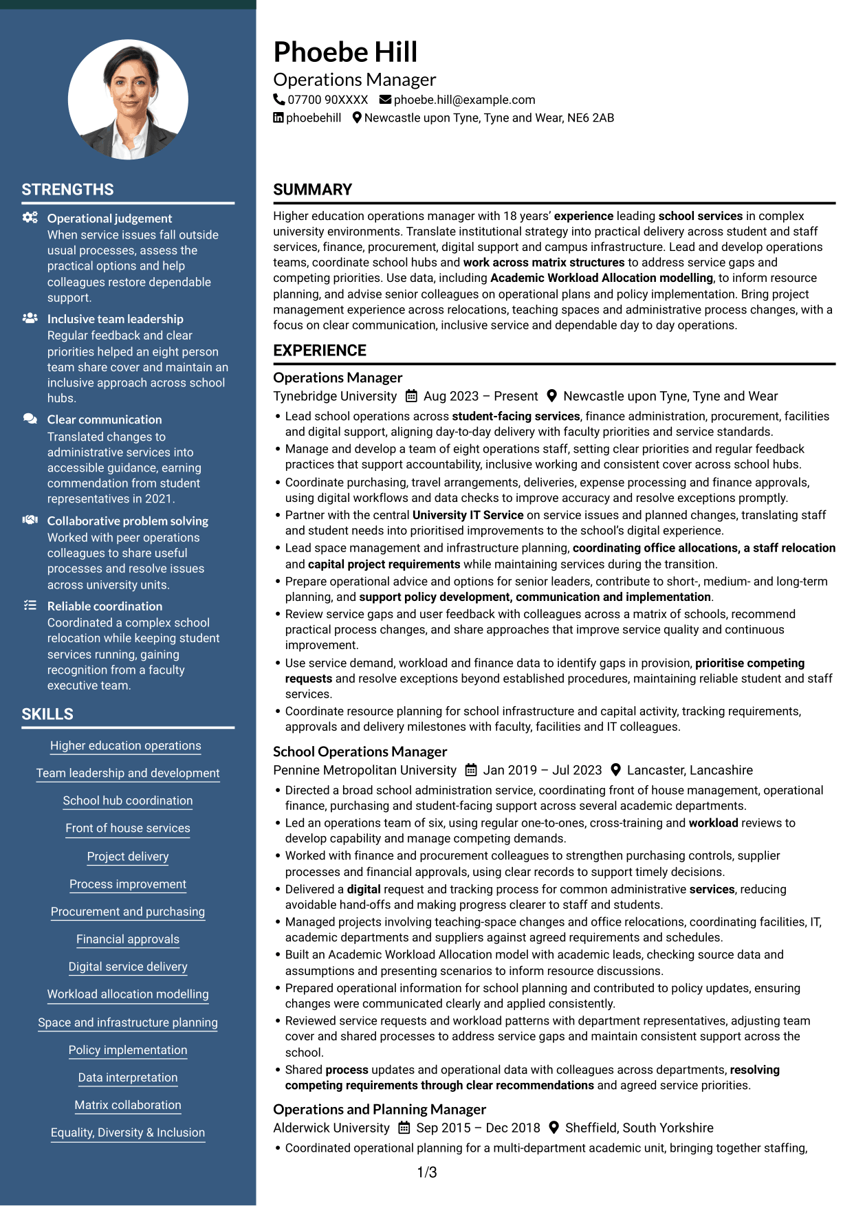 CV example — page 1
