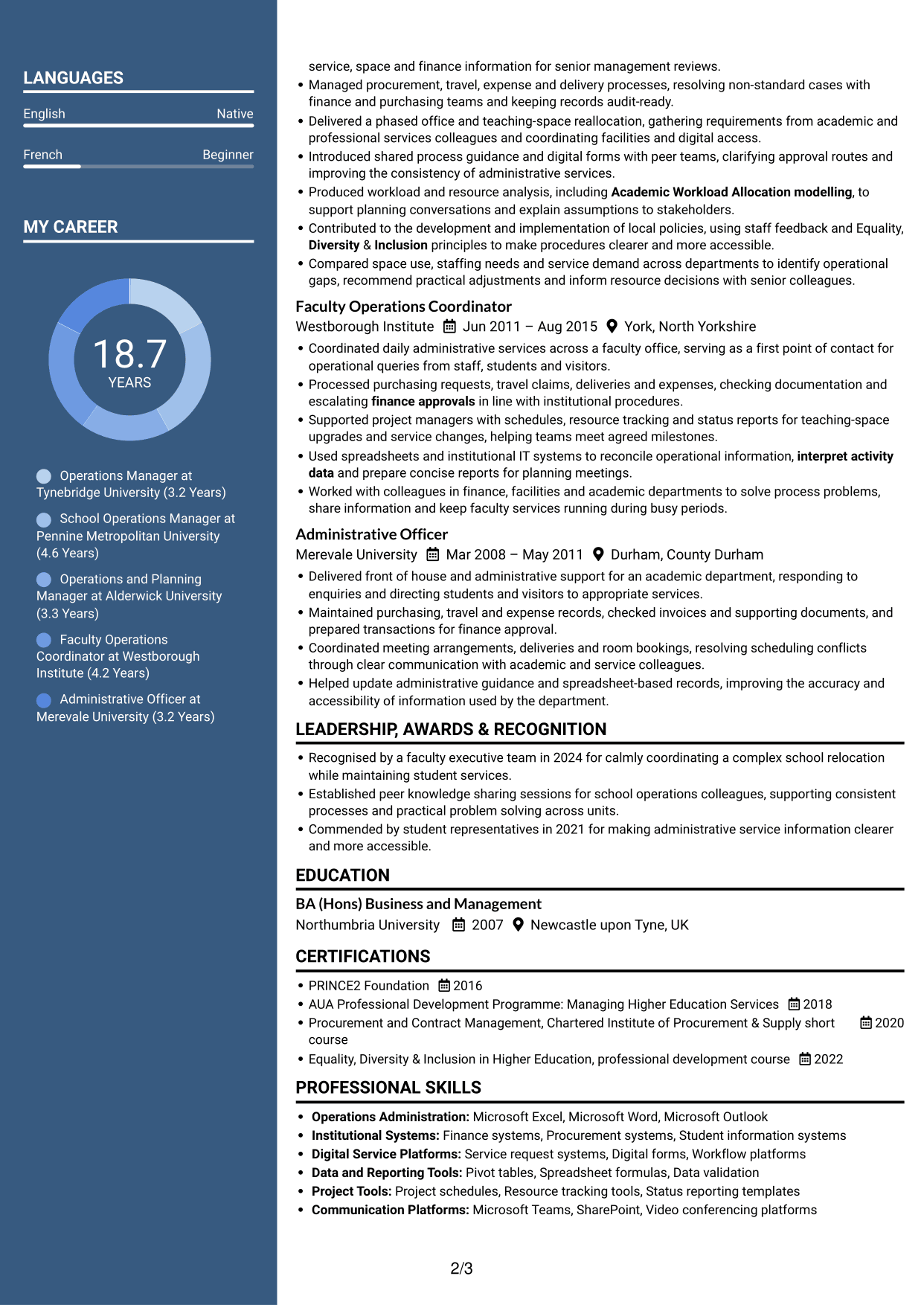 CV example — page 2