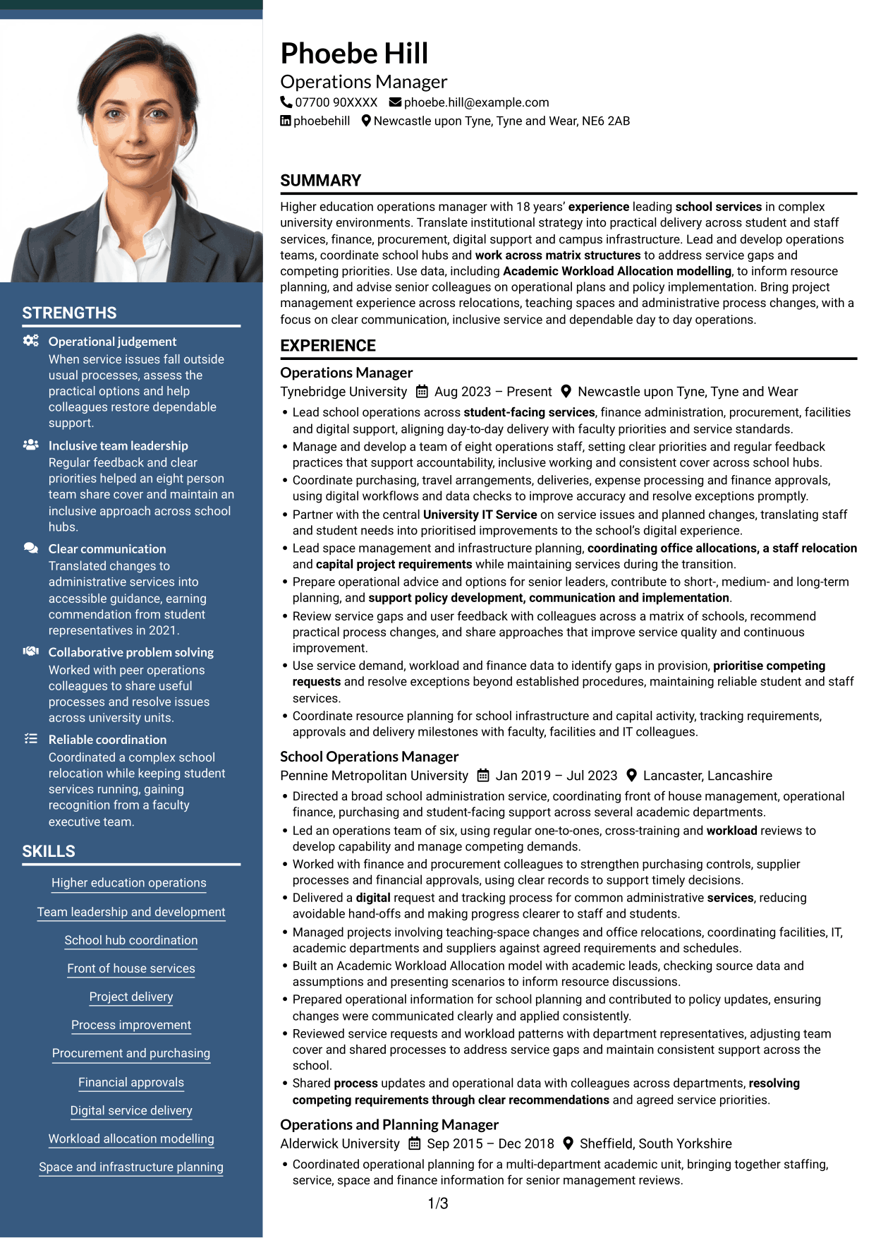 CV example — page 1