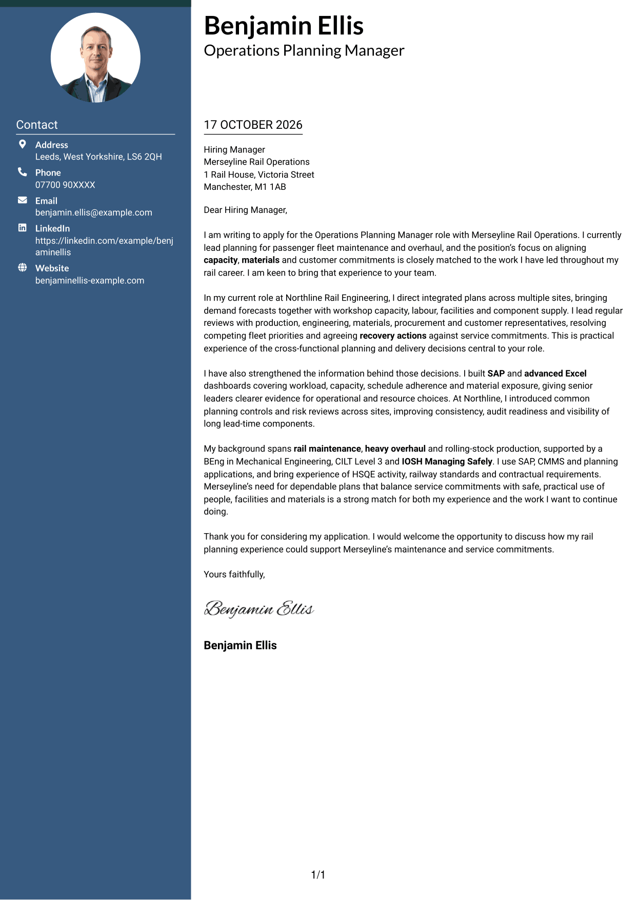 Cover letter example — page 1