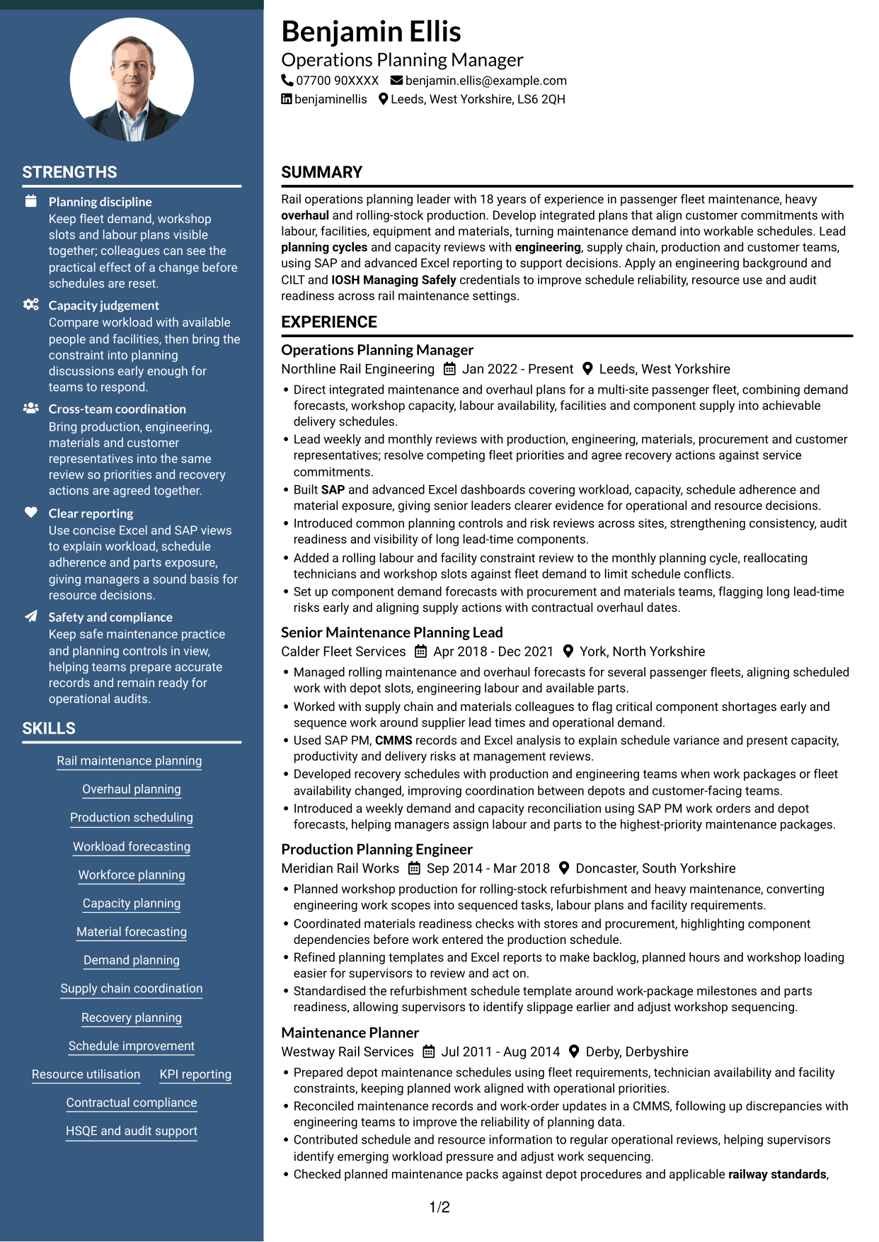 CV example — page 1