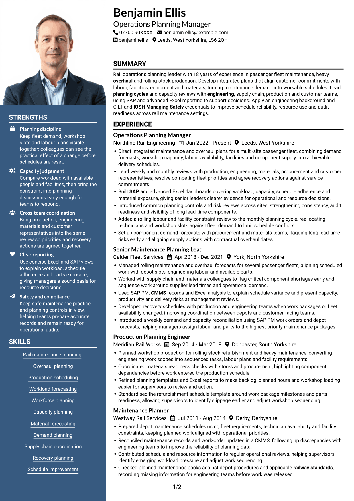 CV example — page 1