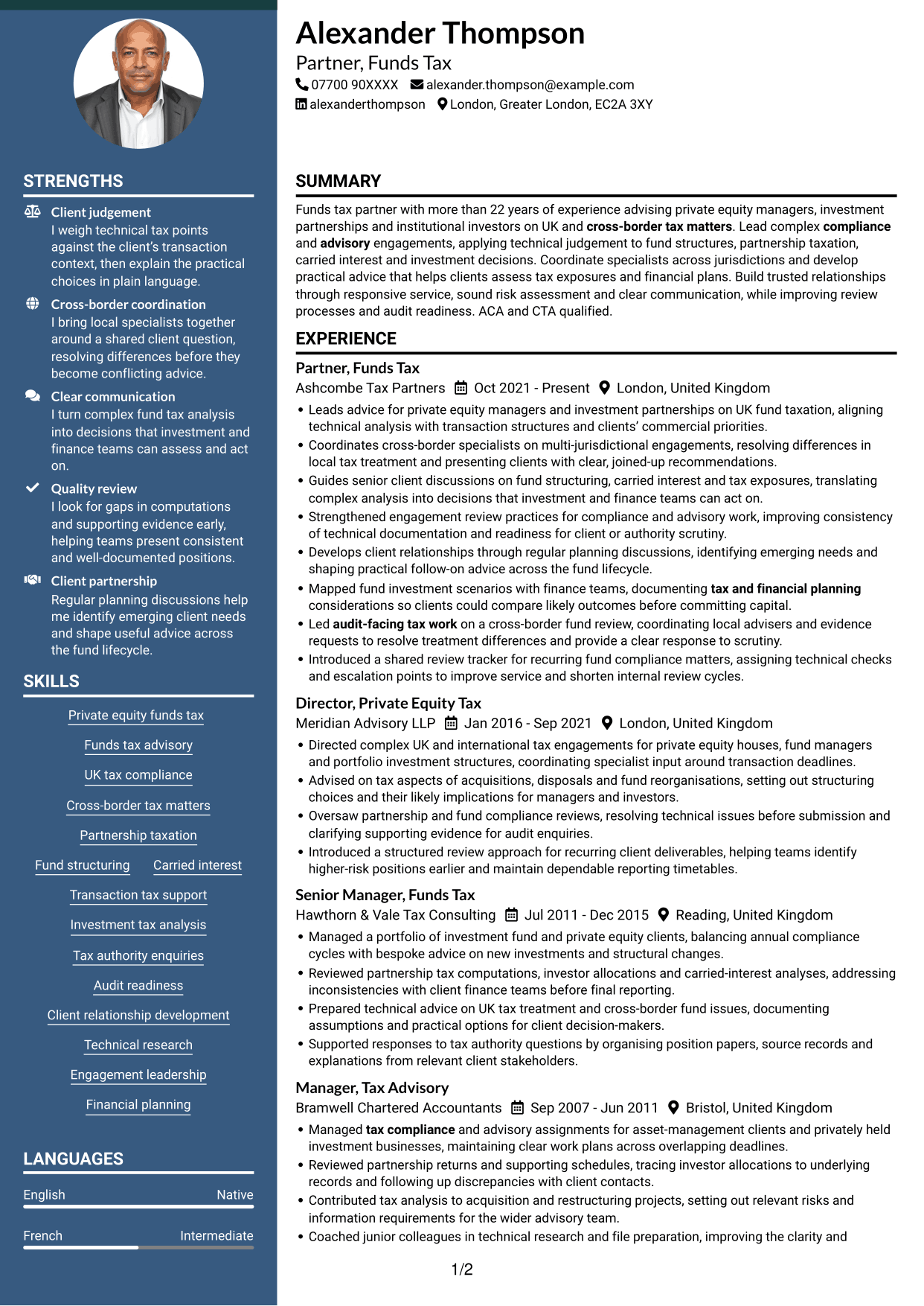 CV example — page 1