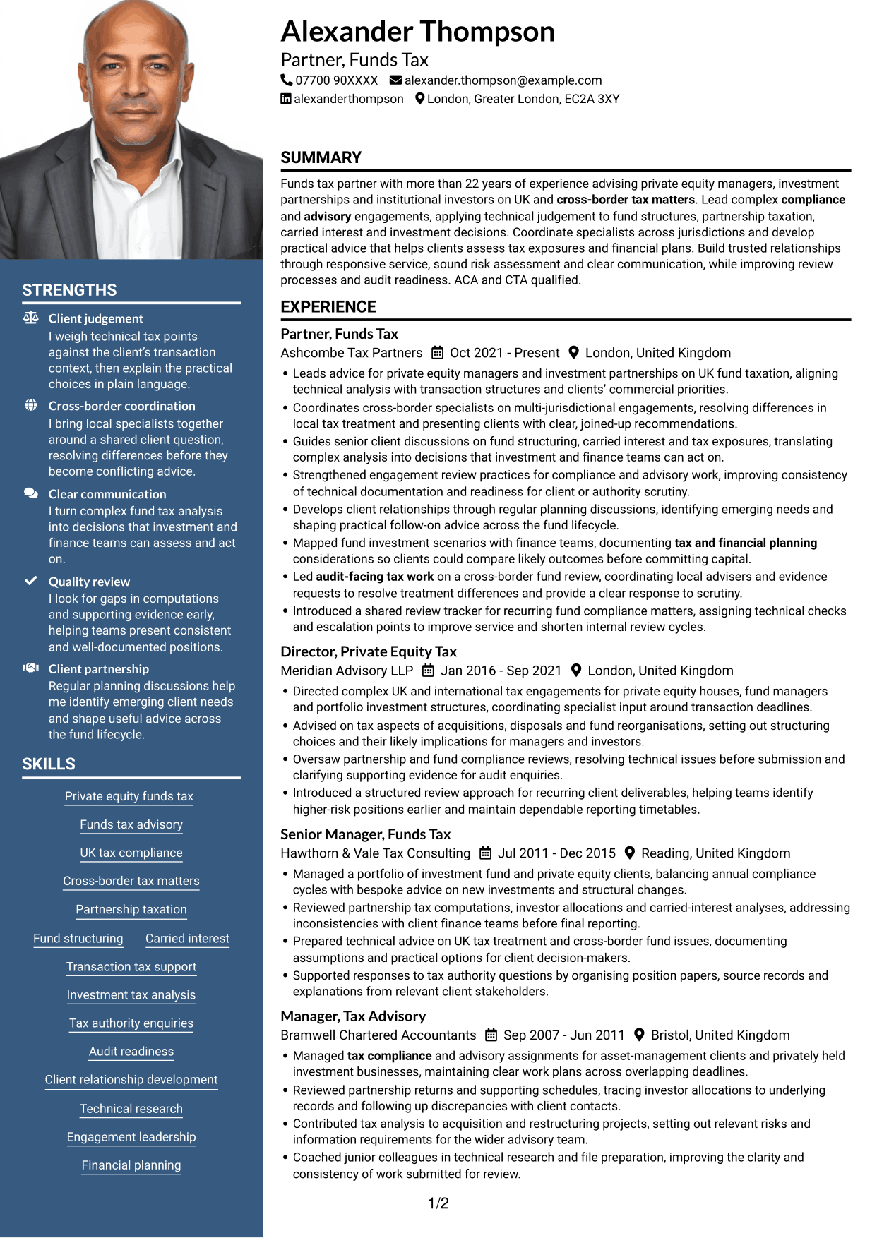 CV example — page 1