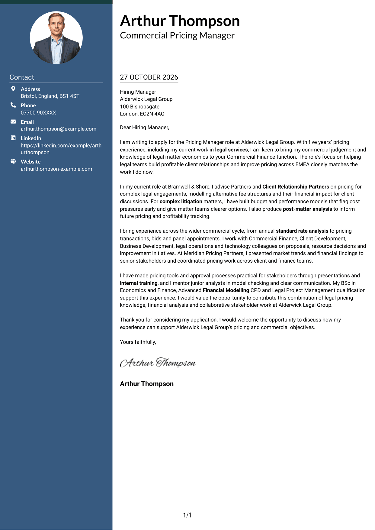 Cover letter example — page 1