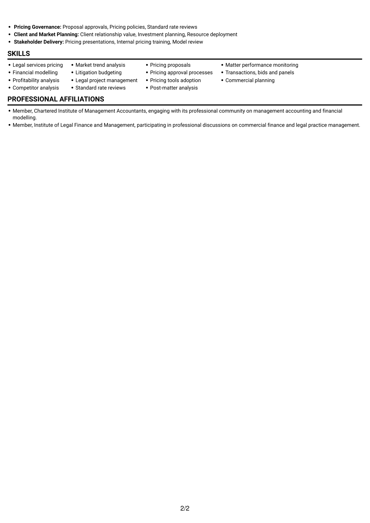 CV example — page 2