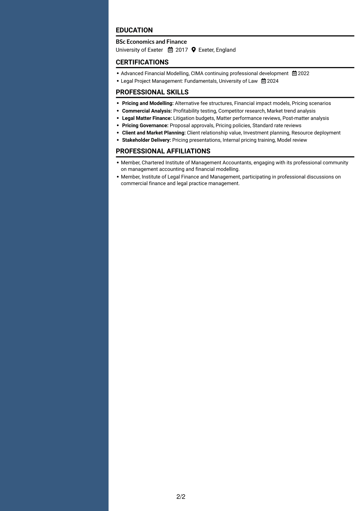 CV example — page 2