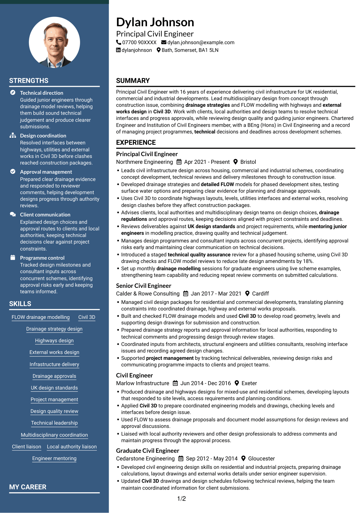 CV example — page 1